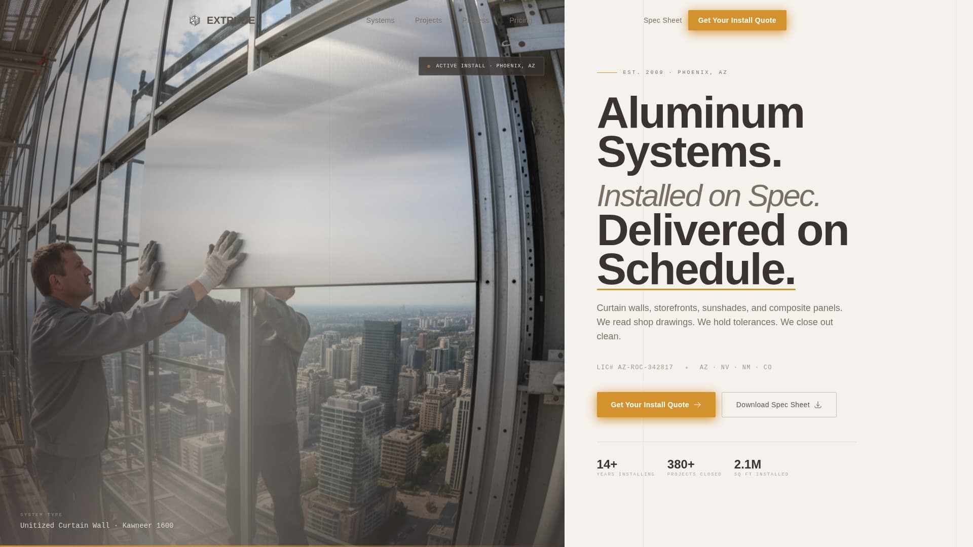 Aluminum Products & Pricing Website Template