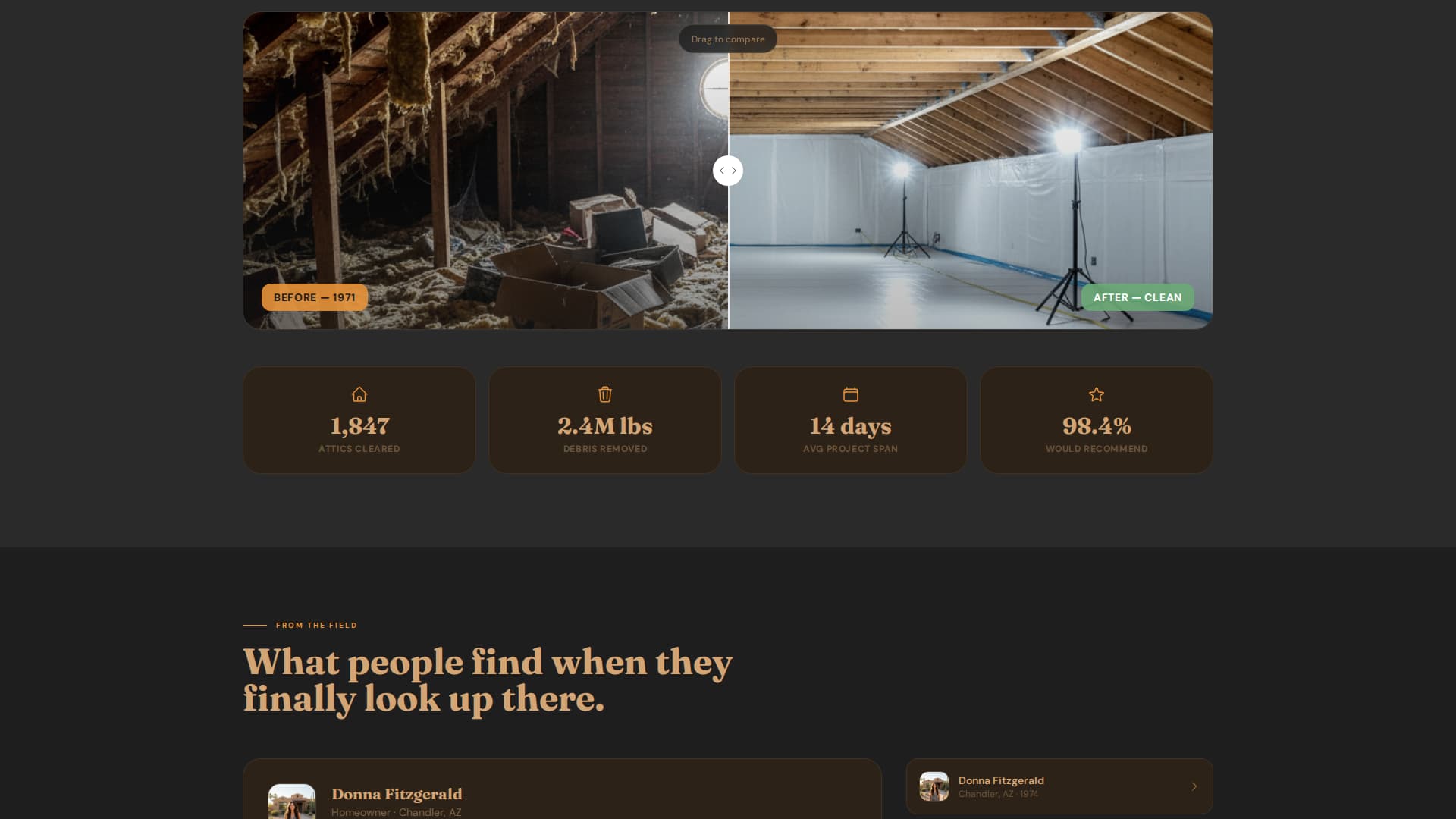 Attic Renovation Booking Website Template