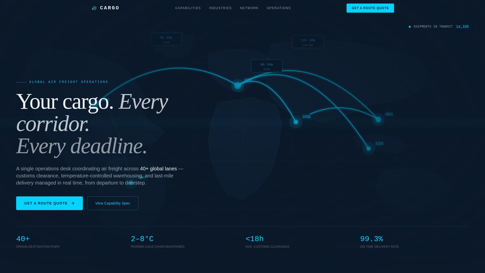 Cargo - Precision Airfreight Landing Page Template