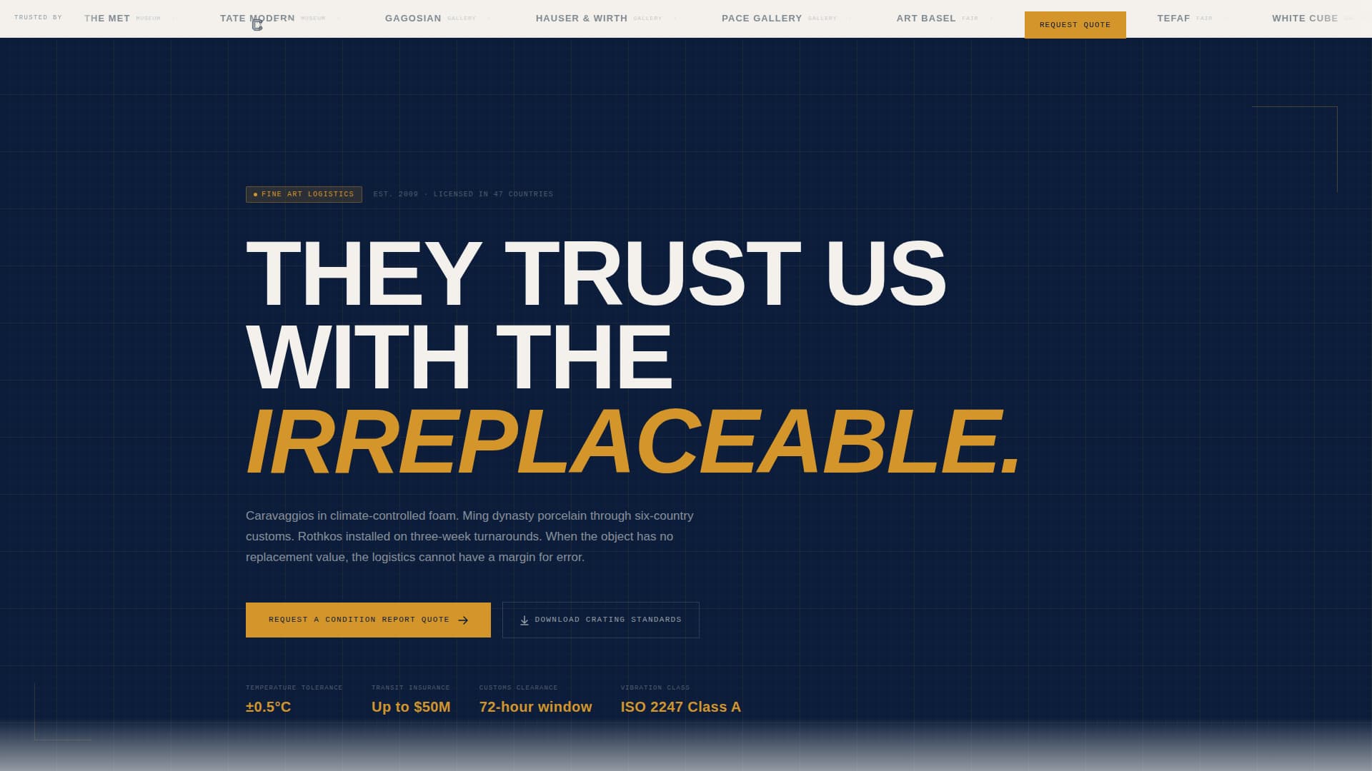 Consign - Whiteglove Freight Landing Page Template
