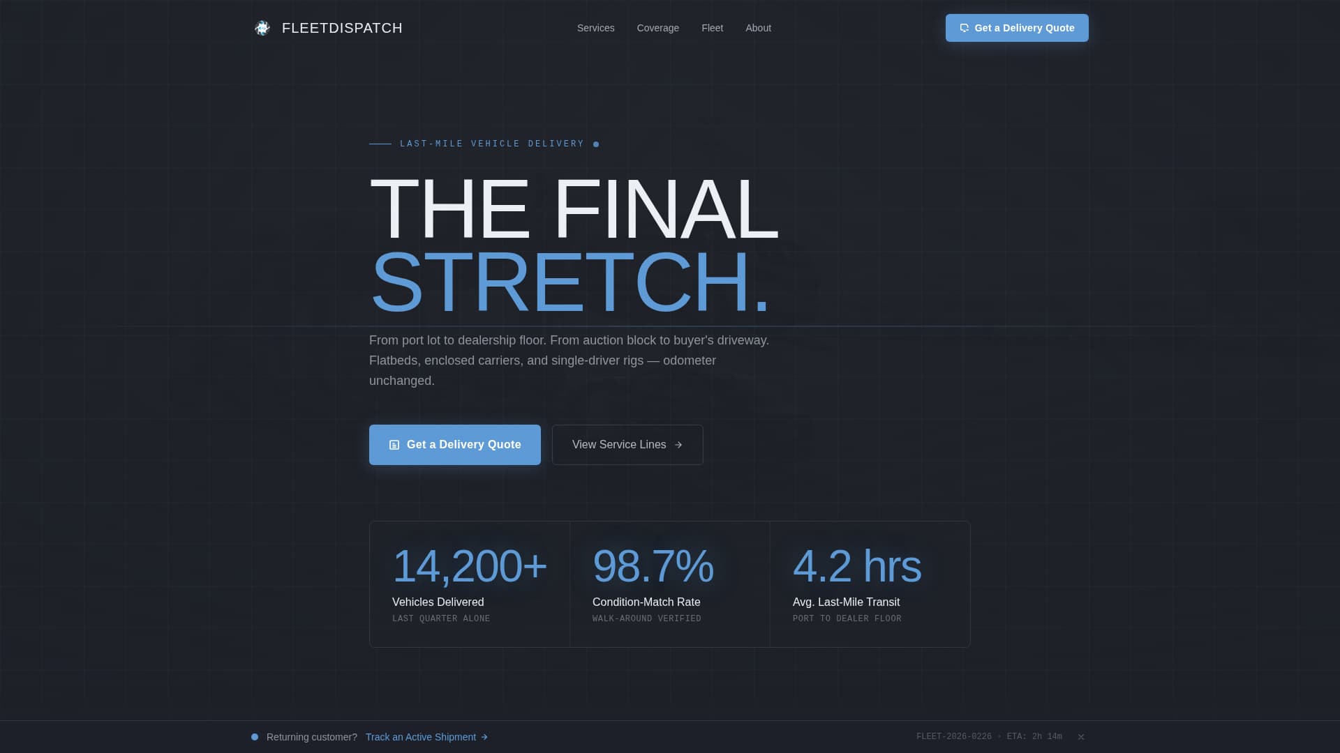 Dispatch - Precision Automotive Landing Page Template