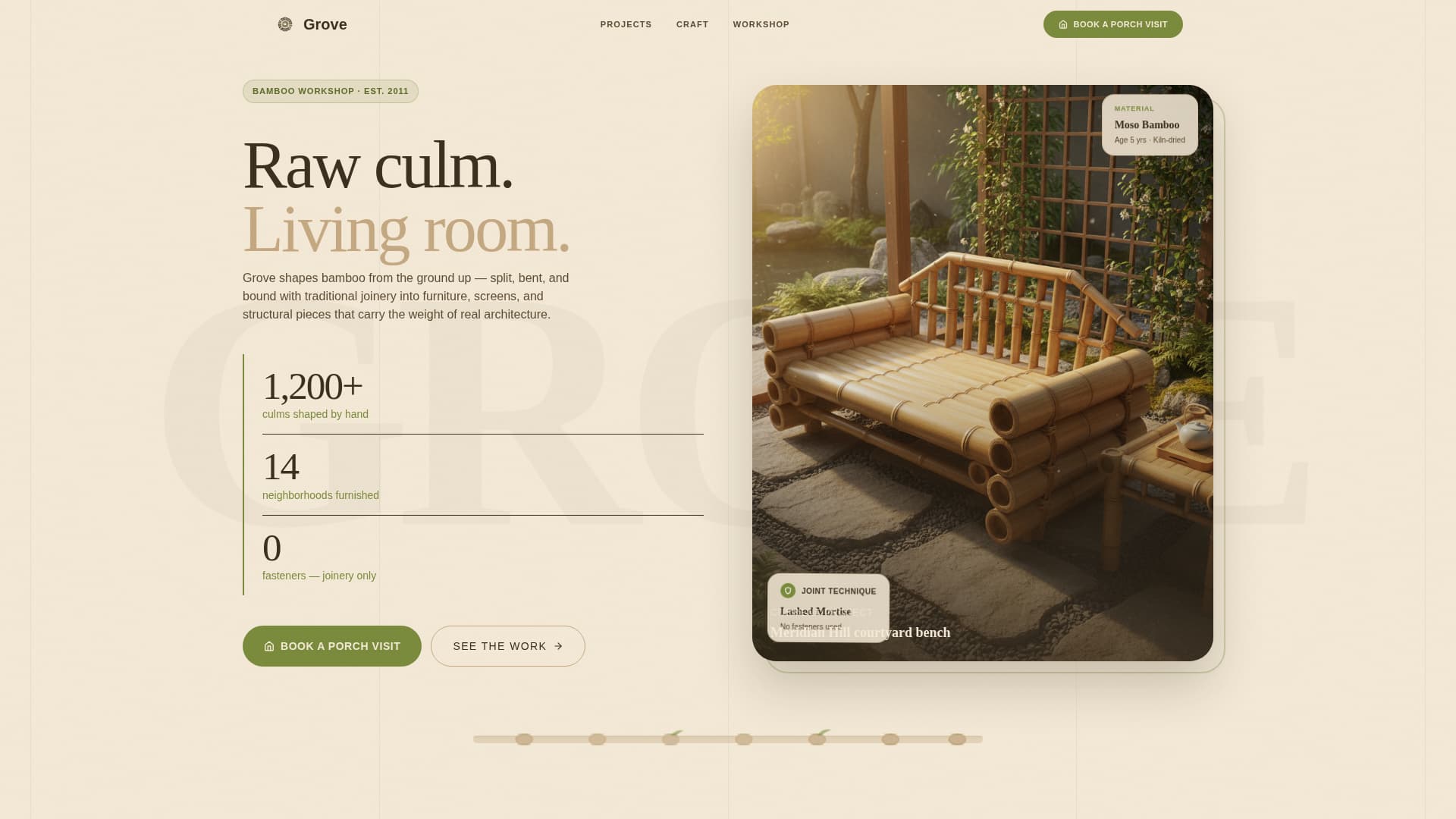 Bamboo Products & Specialist Booking Website Template