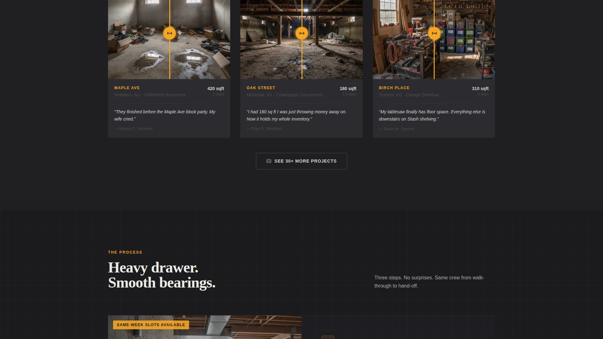 Basement Renovation Advanced Booking Website Template