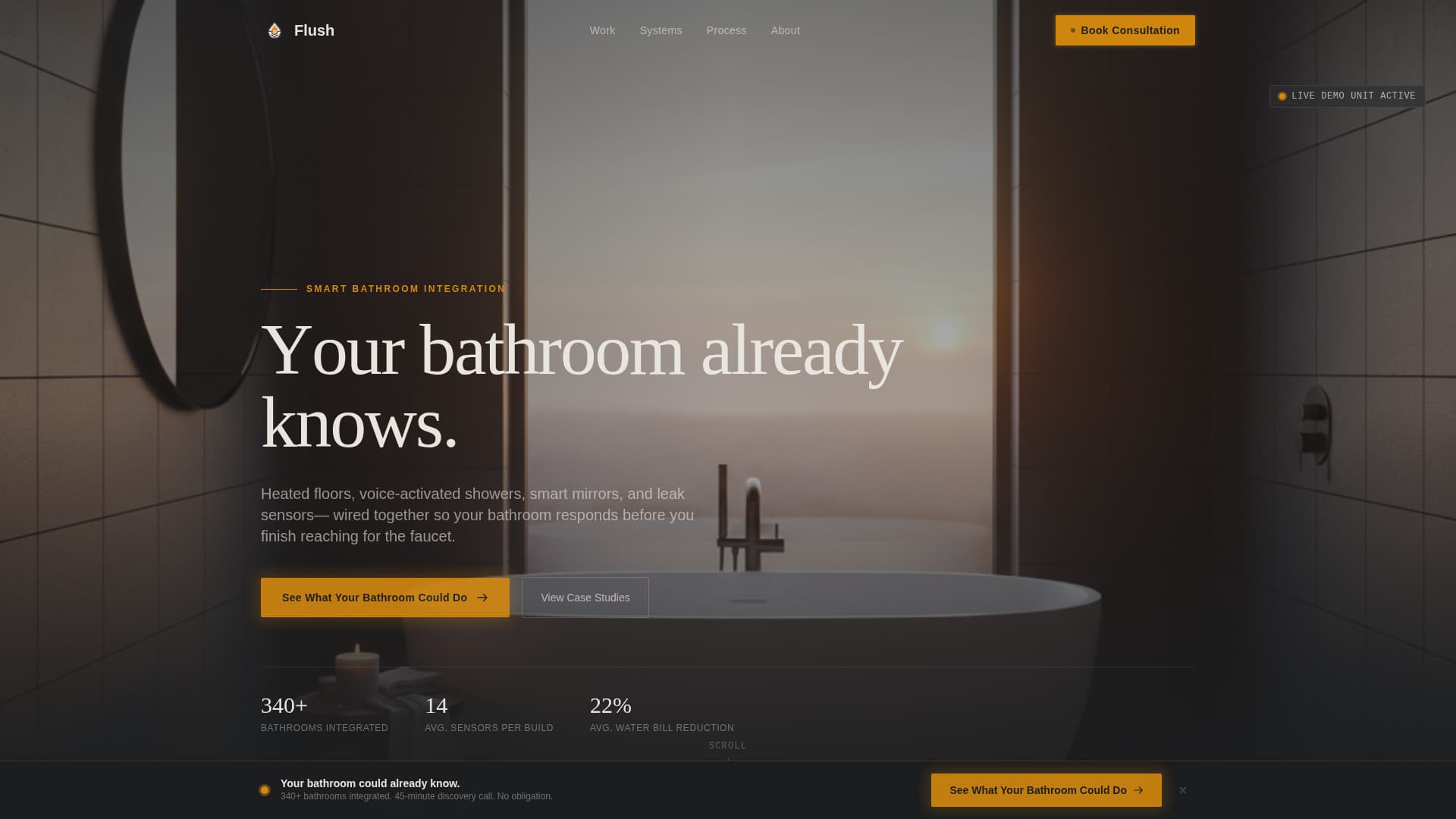 Flush - Smart Bathroom Landing Page Template
