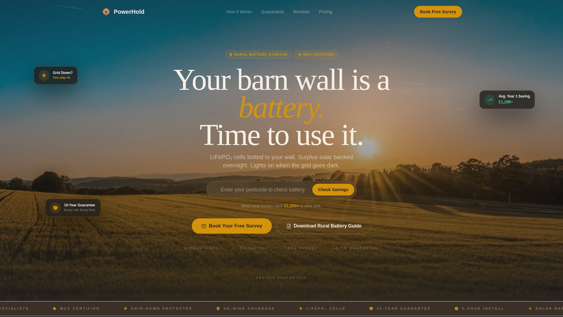 Powerhold - Trusted Battery Storage Landing Page Template