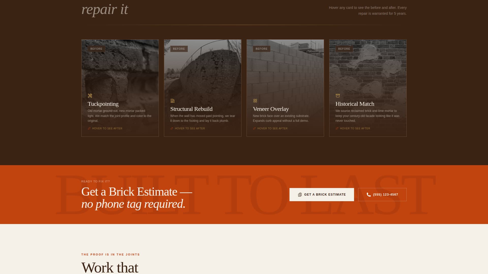 Mortar - Trusted Brickinstaller Landing Page Template