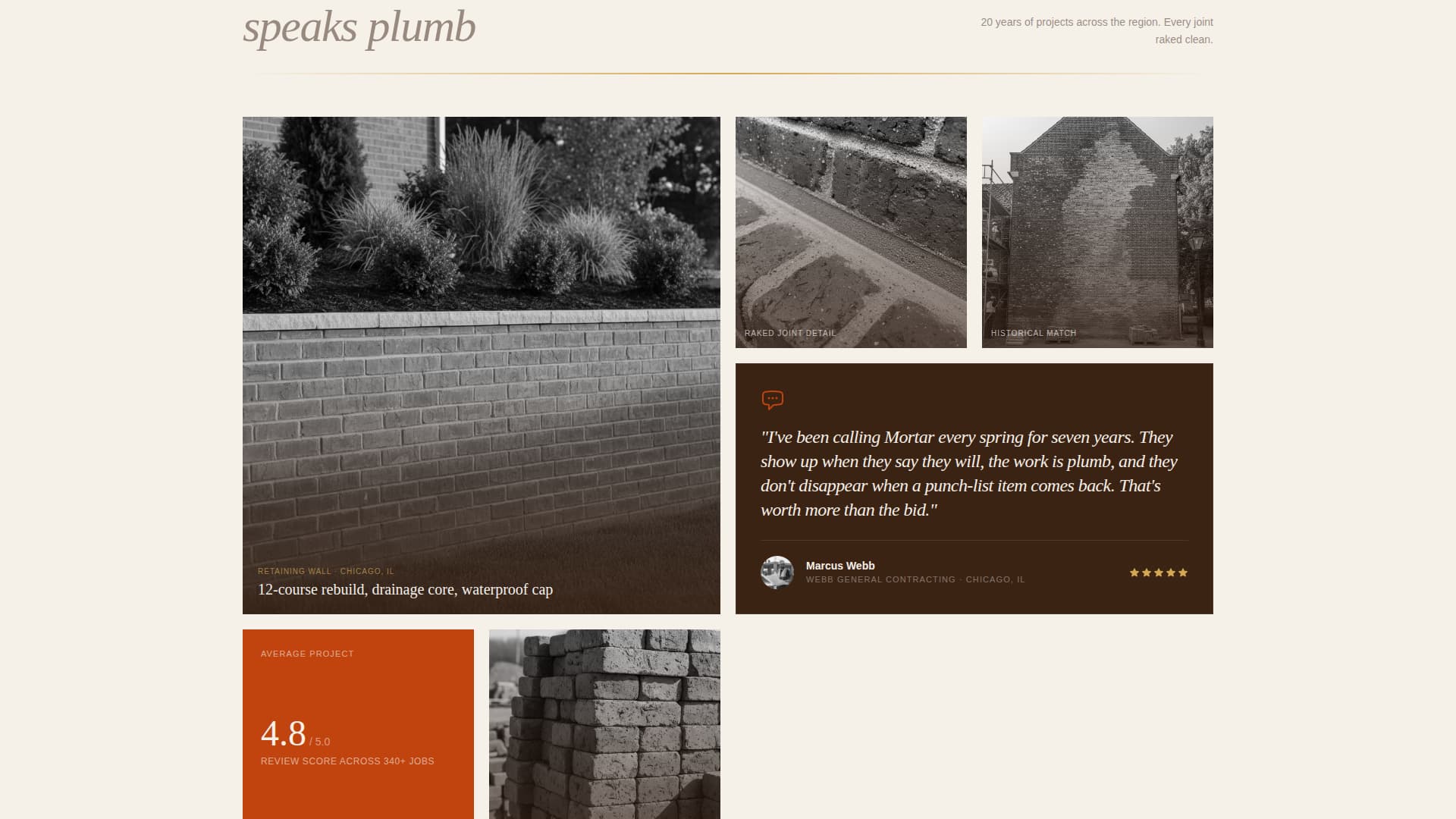 Mortar - Trusted Brickinstaller Landing Page Template