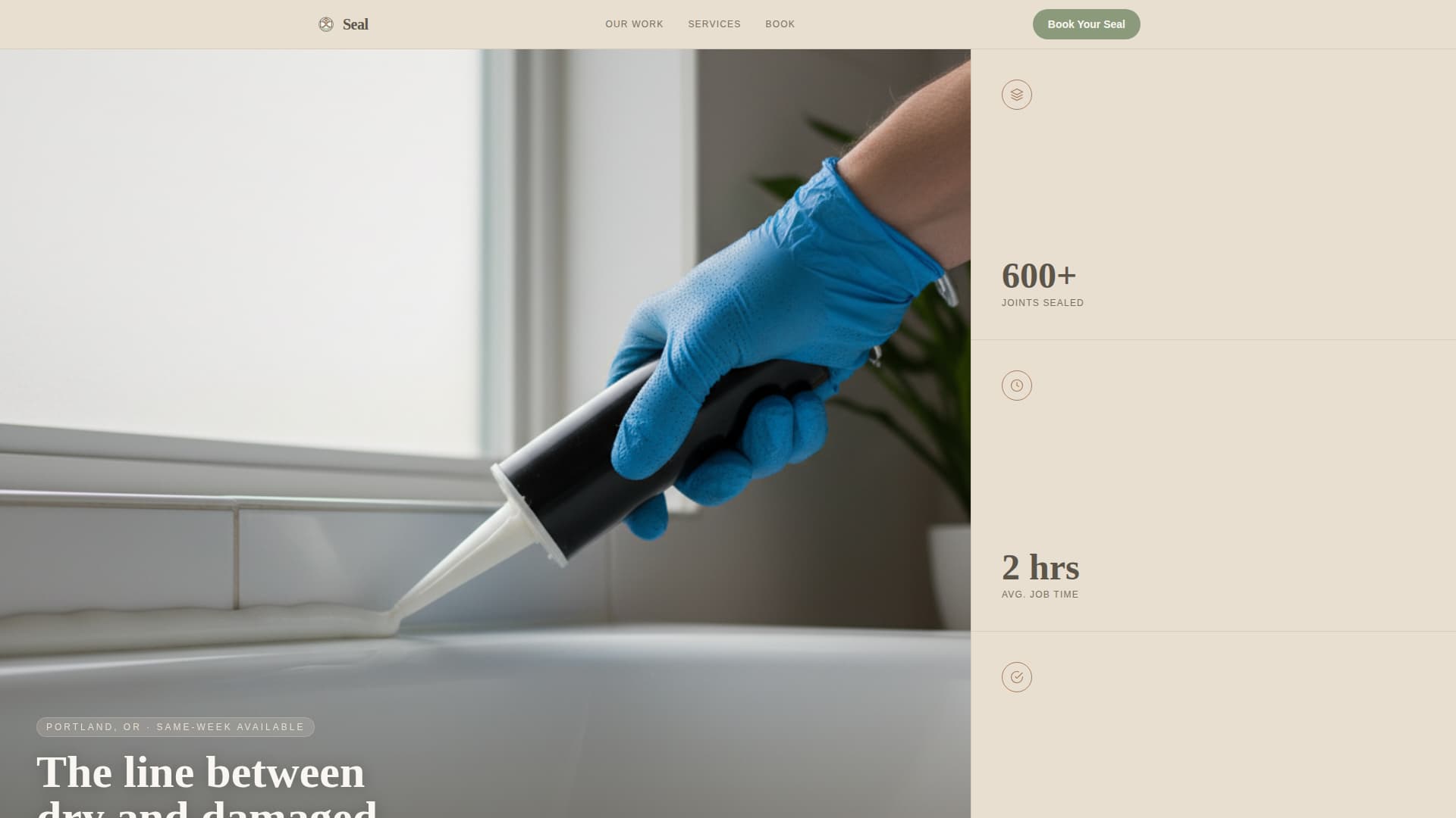 Seal - Flawless Caulking Landing Page Template