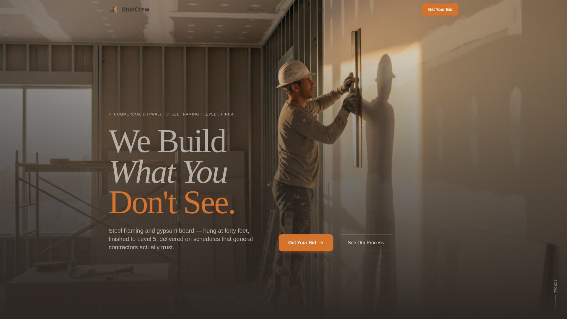 Studcrew - Precision Commercial Landing Page Template