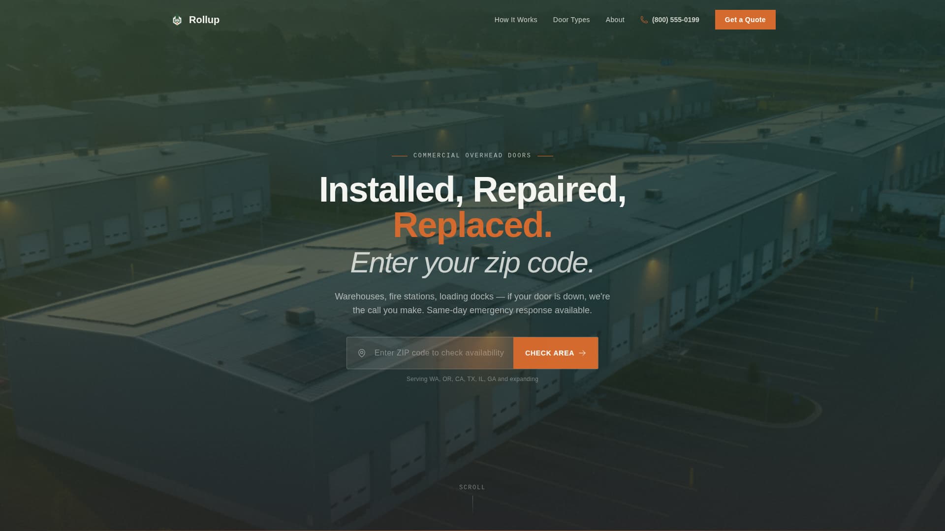 Rollup - Precision Overhead Landing Page Template