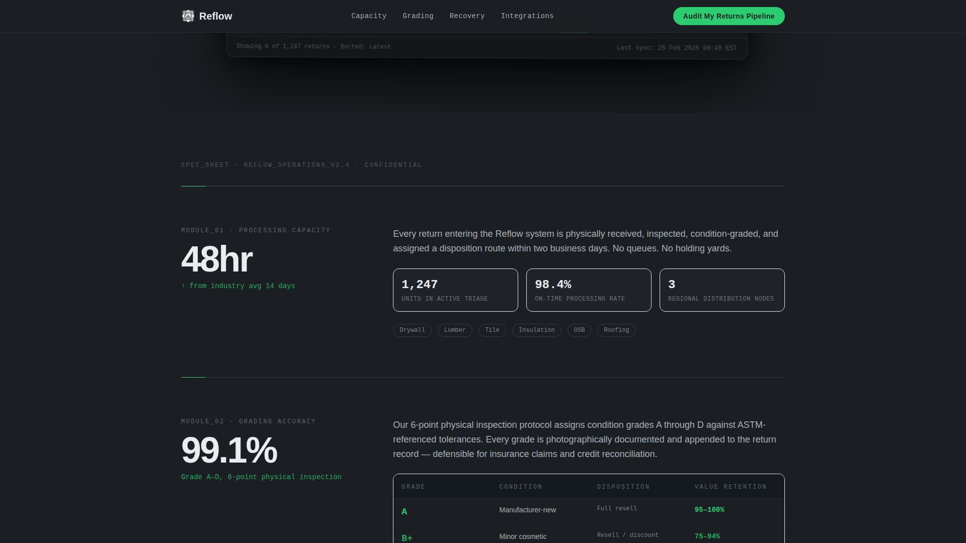 Reflow - Precision Logistics Landing Page Template
