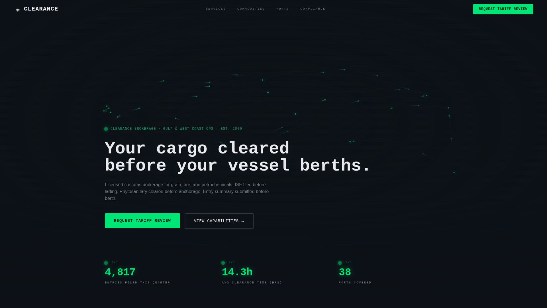 Clearance - Precision Brokerage Landing Page Template