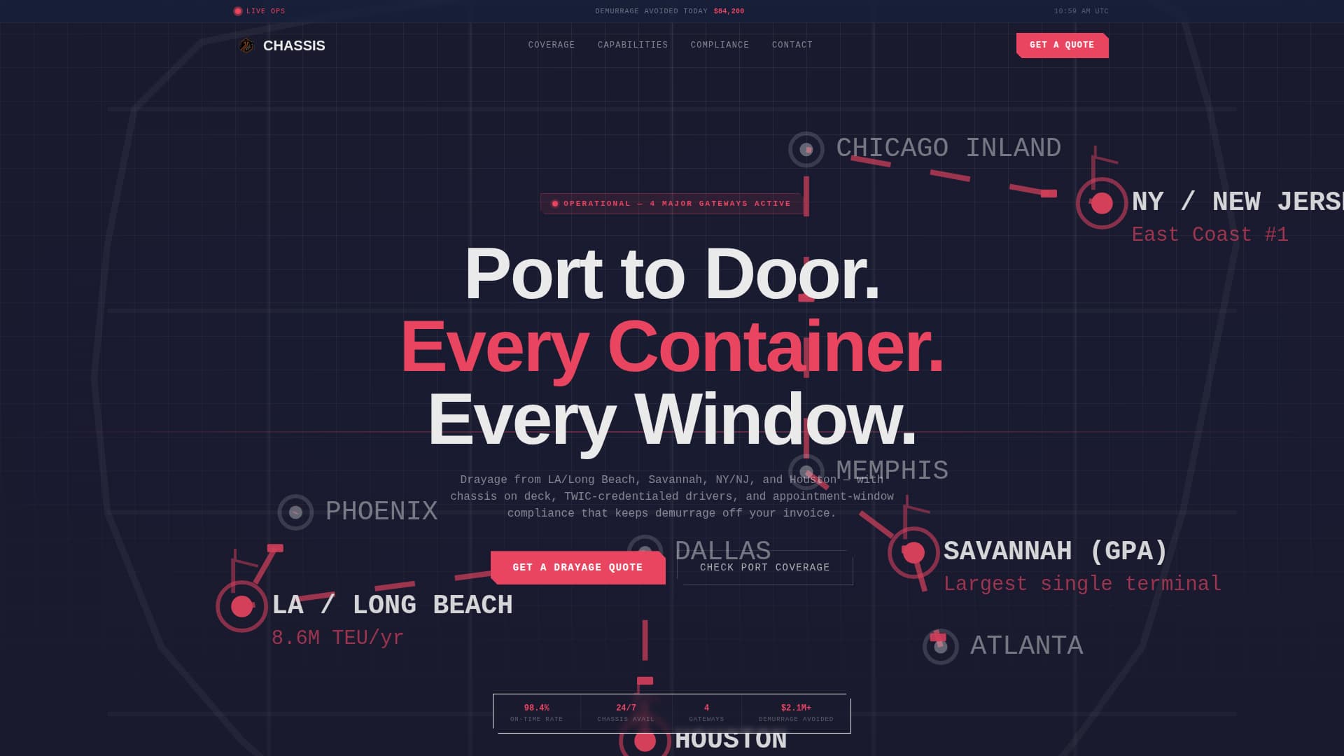 Chassis - Precision Drayage Landing Page Template