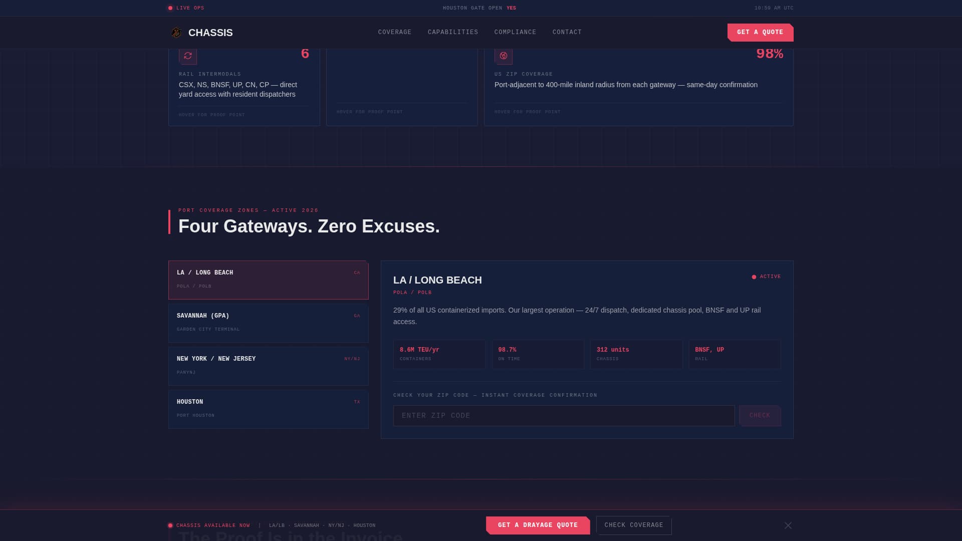 Chassis - Precision Drayage Landing Page Template