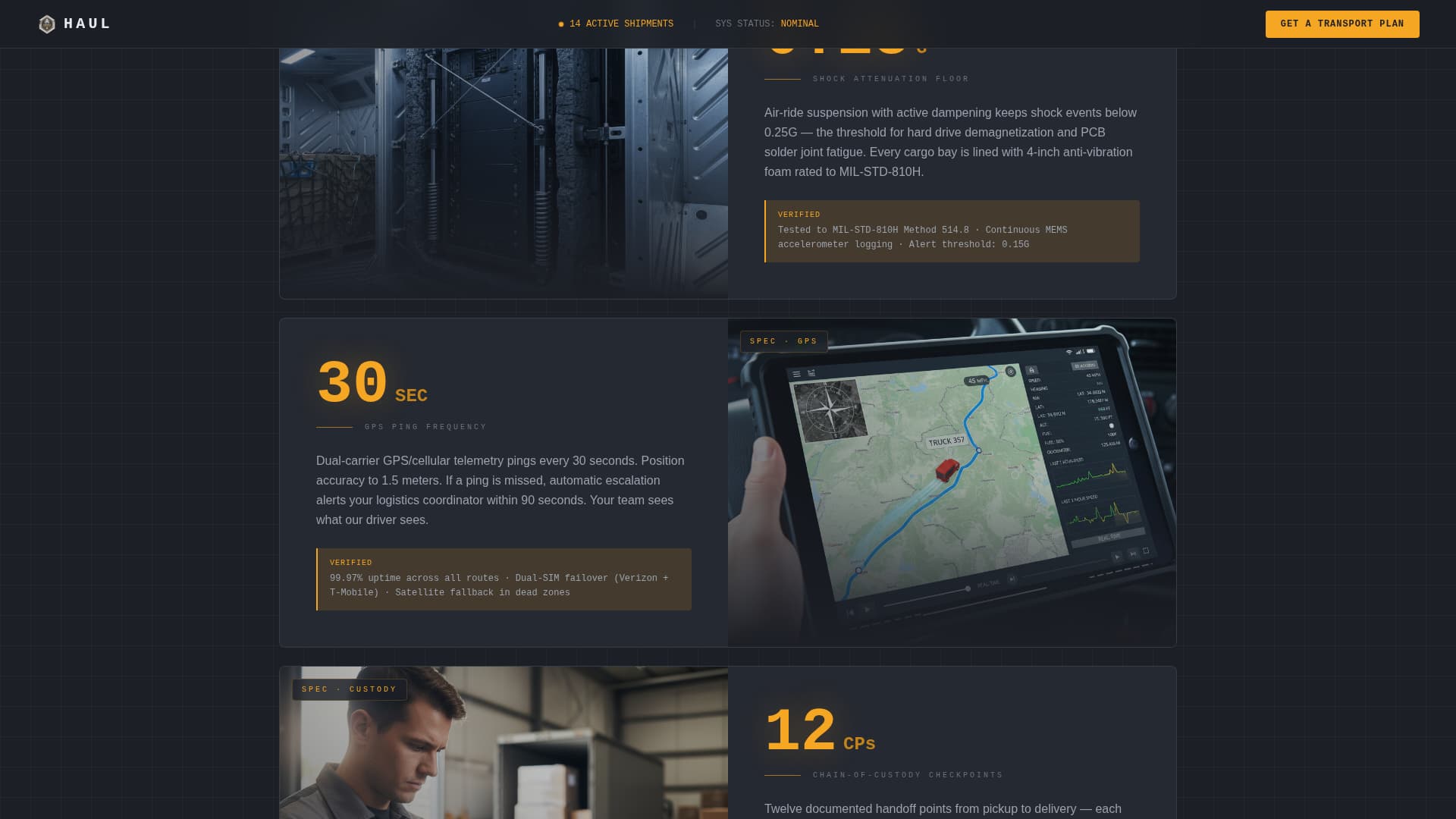 Haul - Climatecontrolled Electronics Landing Page Template