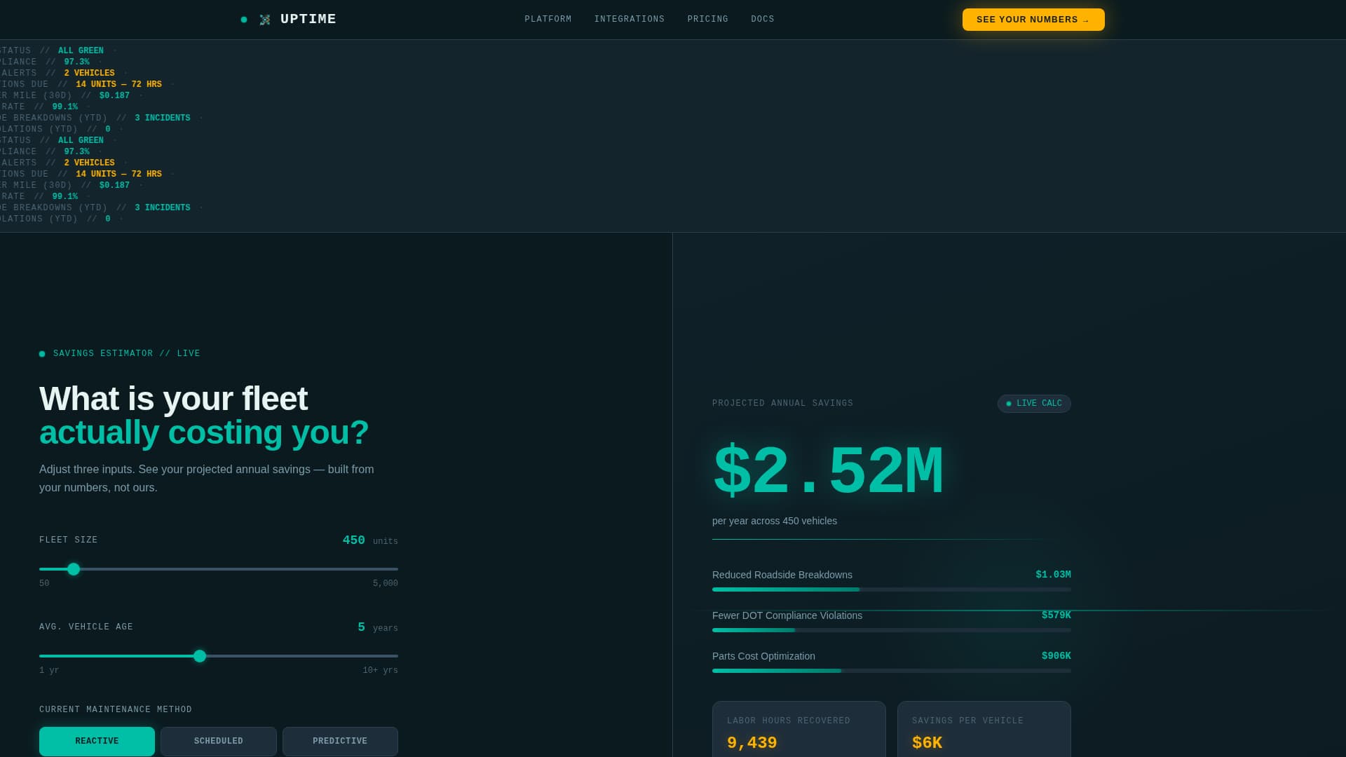 Uptime - Intelligent Fleetmaintenance Landing Page Template