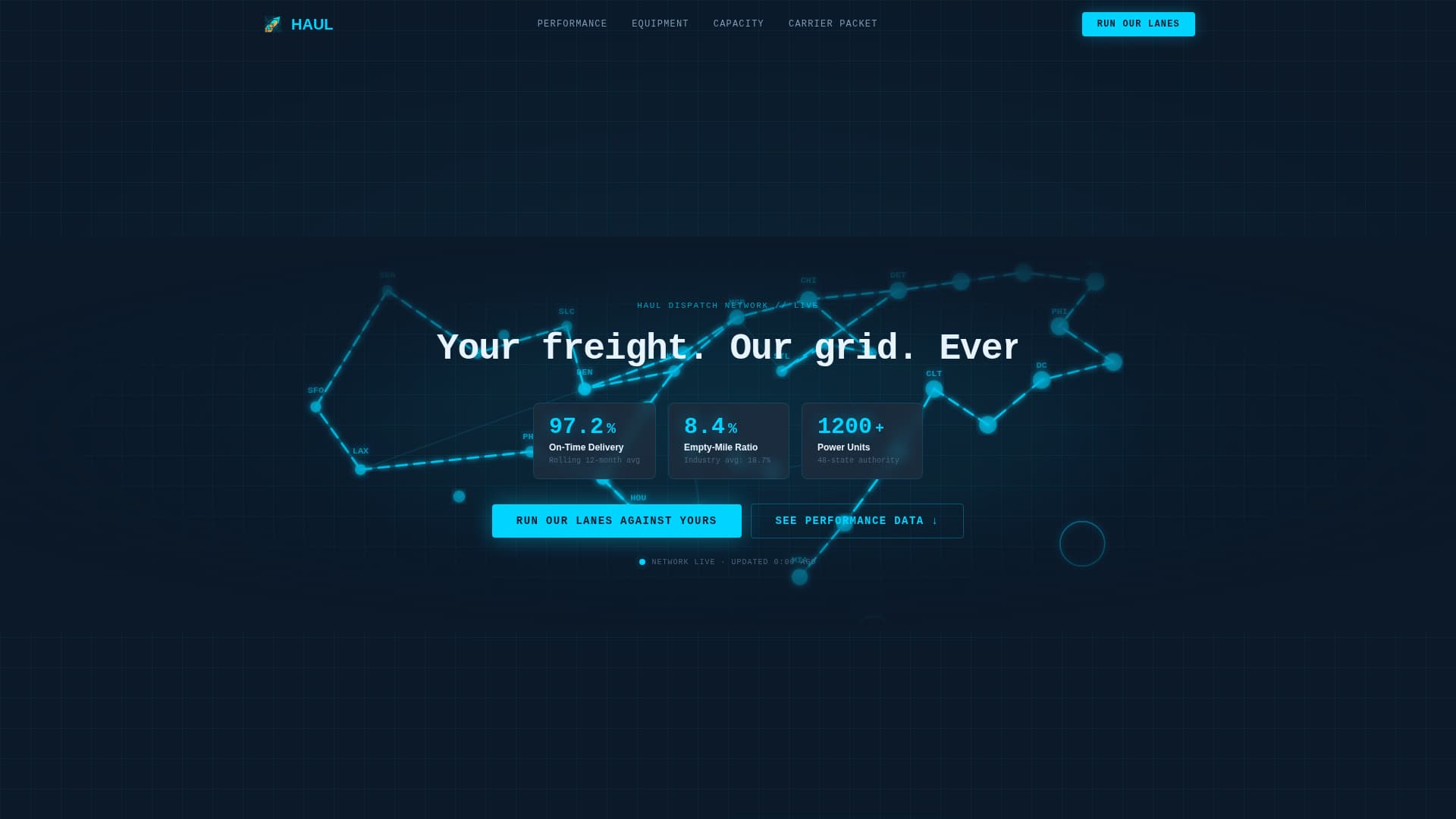 Haul - Precision FTL Landing Page Template
