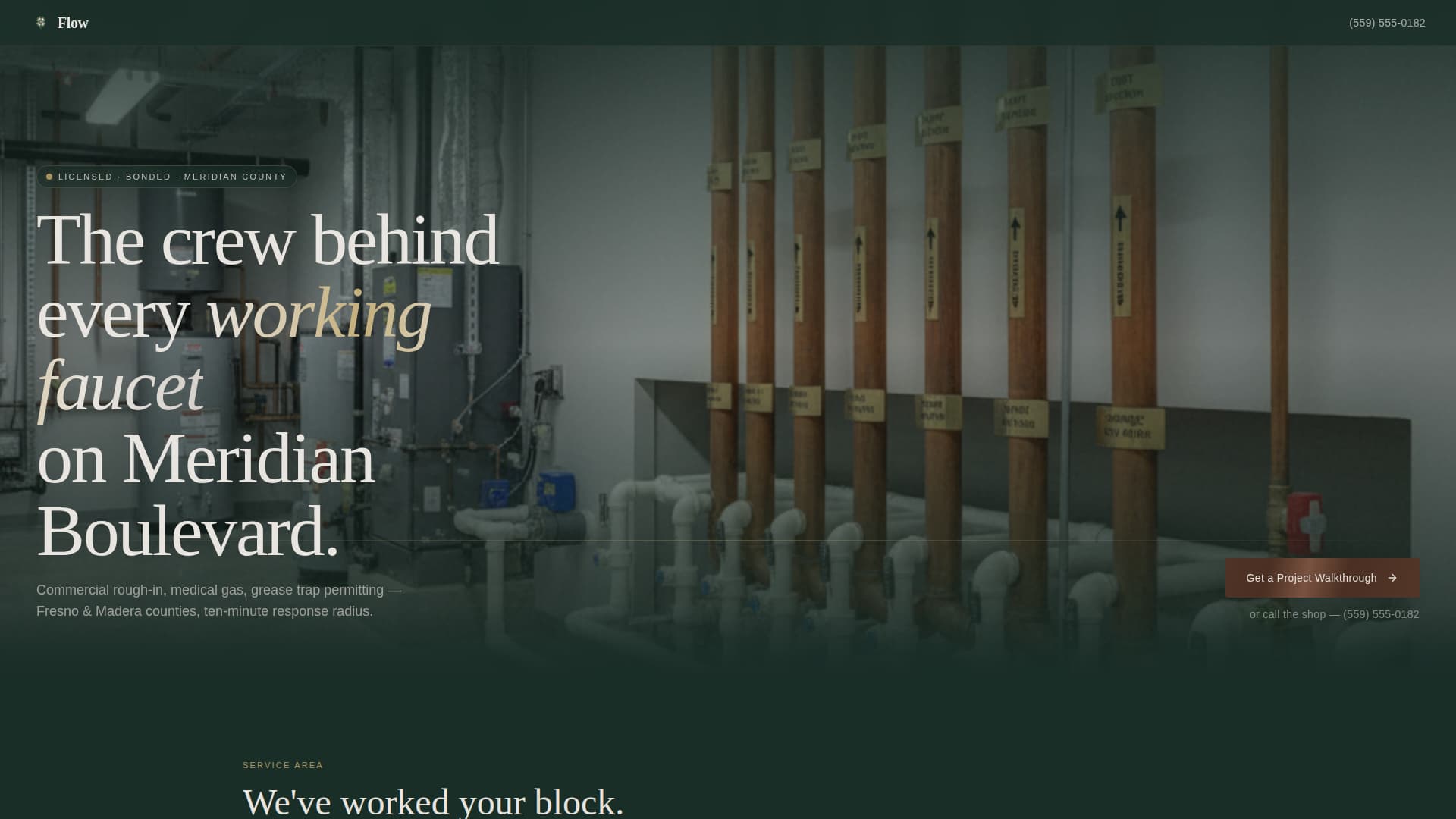 Flow - Trusted Commercialplumbing Landing Page Template