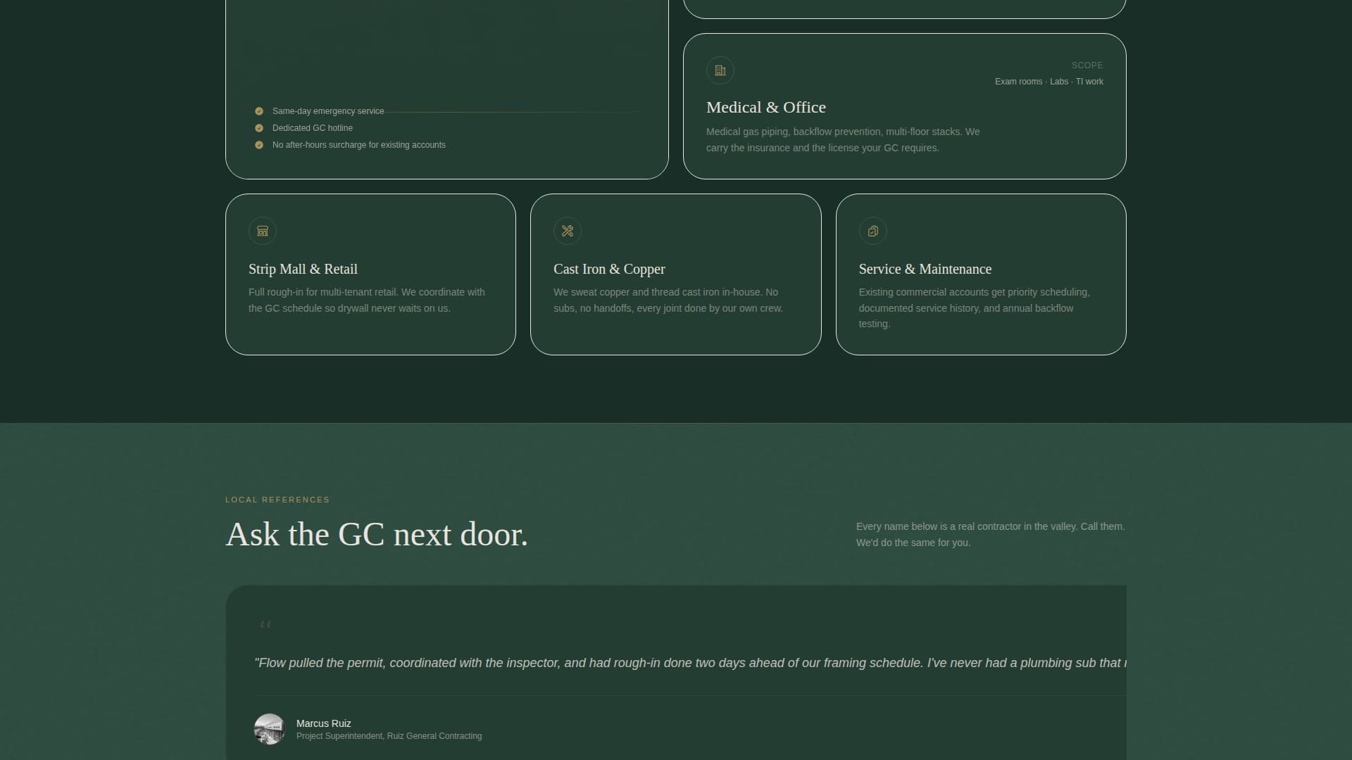 Flow - Trusted Commercialplumbing Landing Page Template