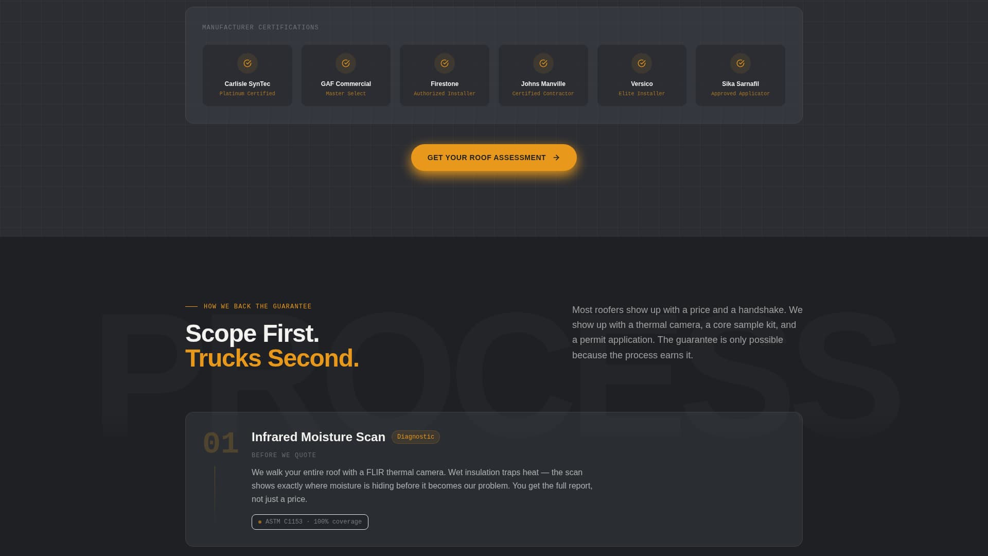 Commercial Roofing Contractor Website Template with Guarantee