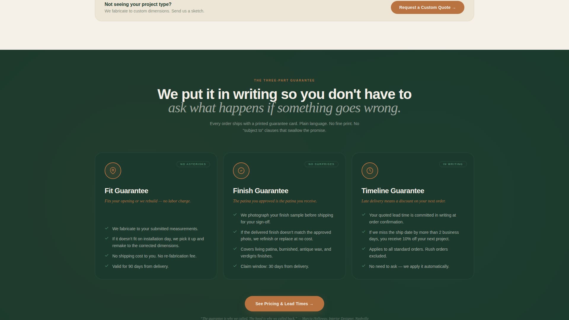 Patina - Guaranteed Copper Landing Page Template