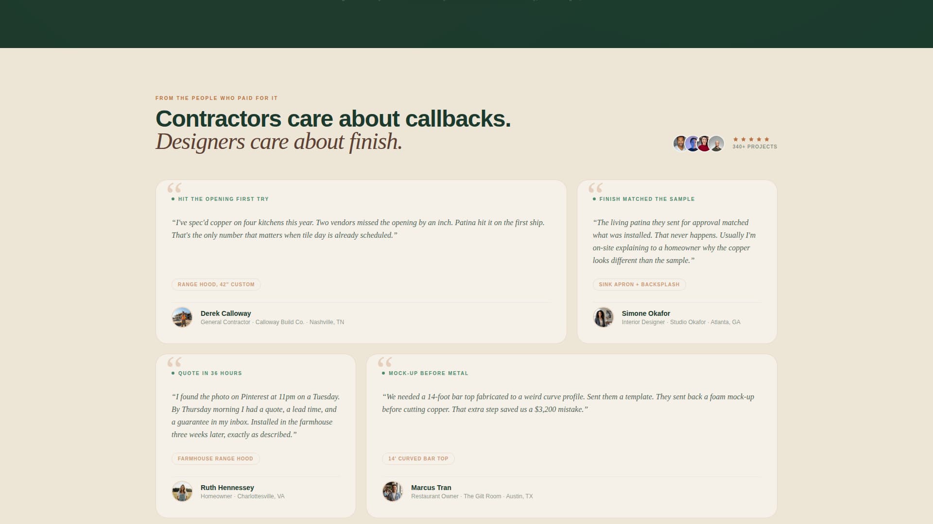 Patina - Guaranteed Copper Landing Page Template