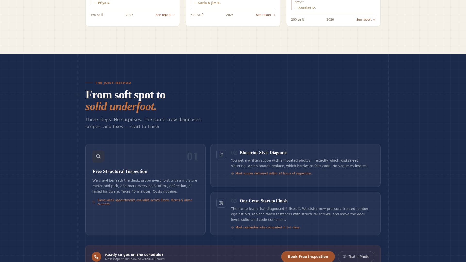 Joist - Trusted Deckrepair Landing Page Template
