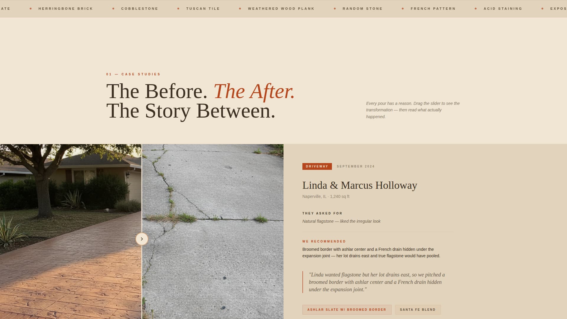 Stamped - Artisan Hardscape Landing Page Template
