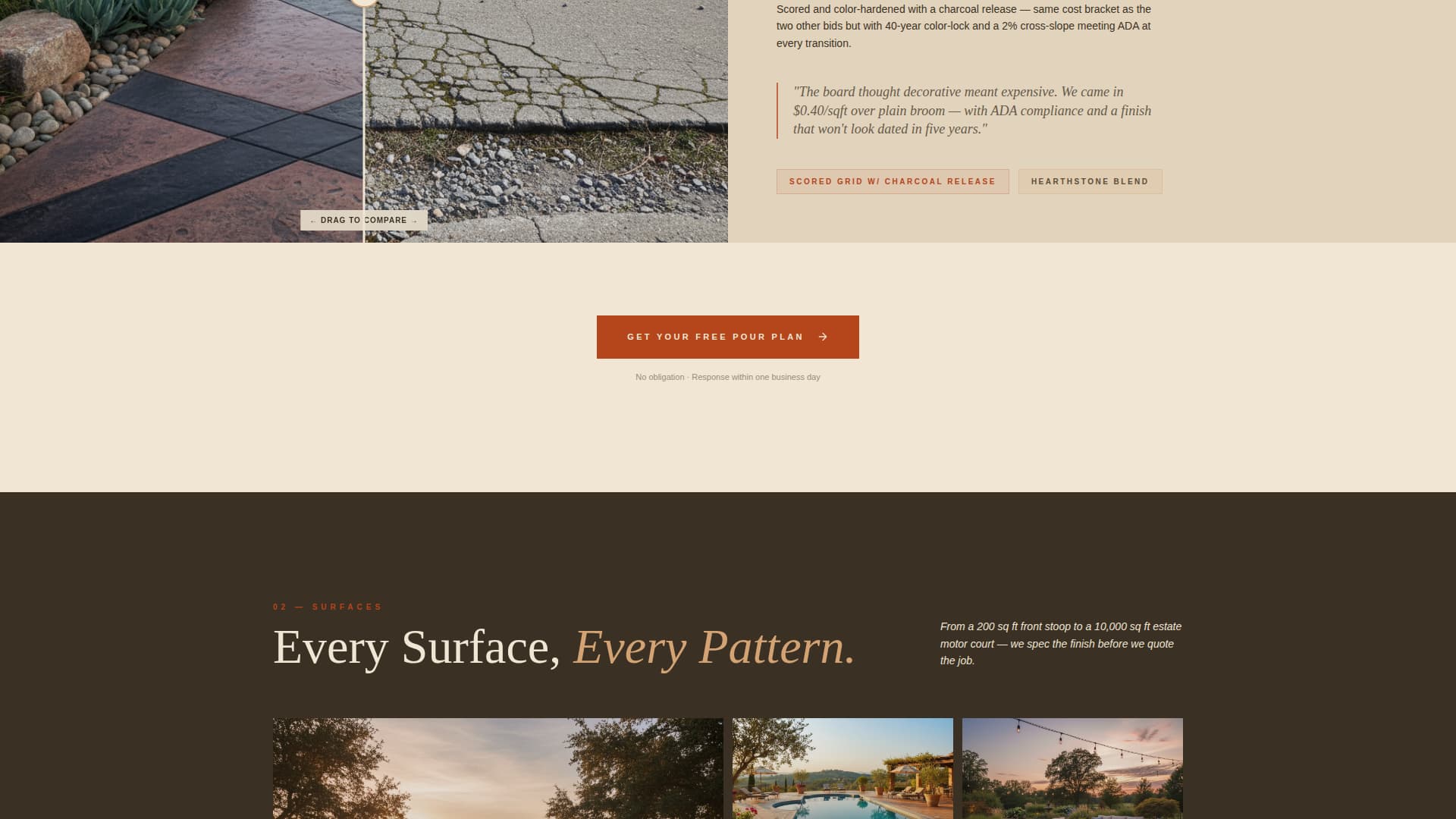 Stamped - Artisan Hardscape Landing Page Template