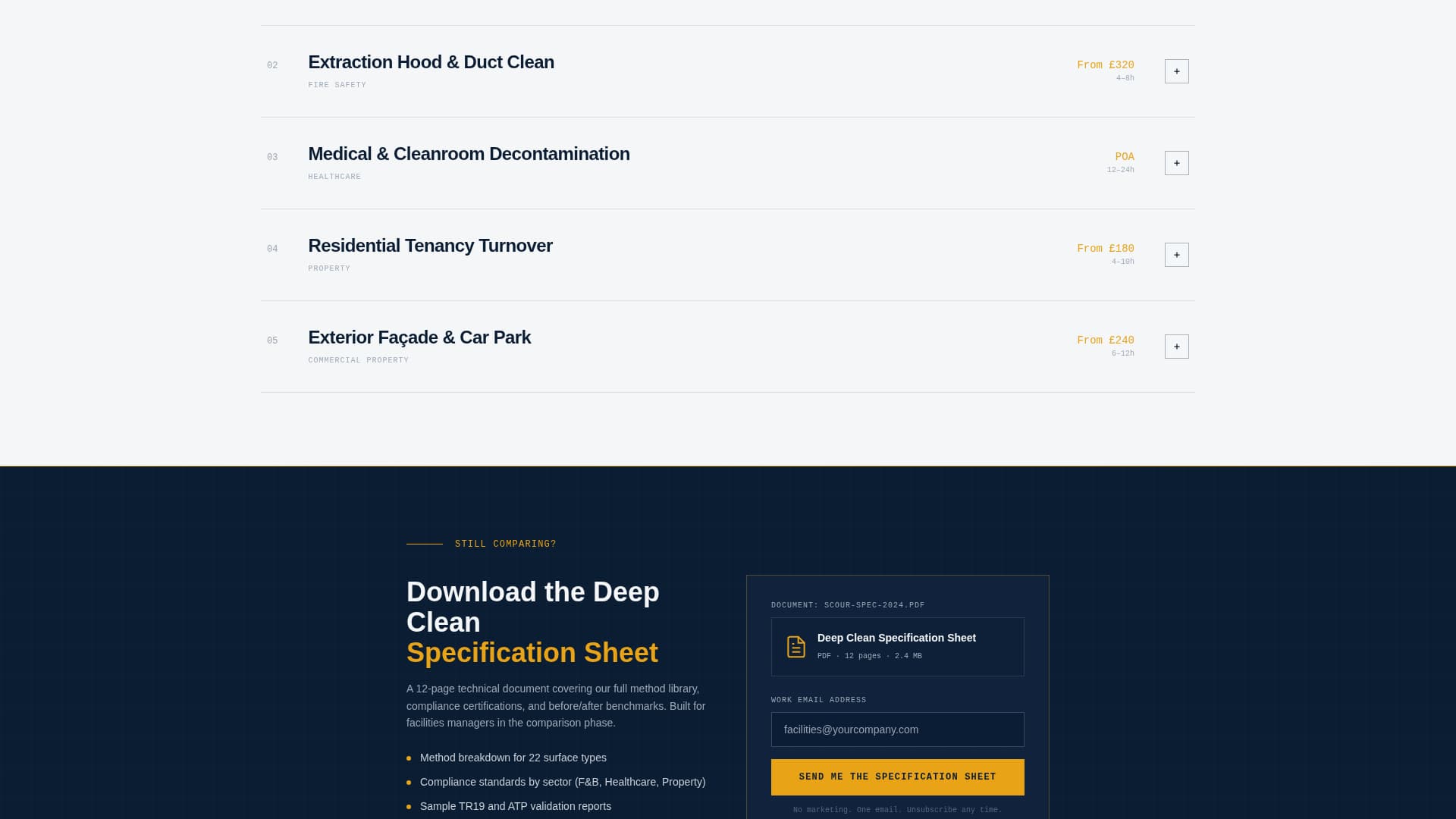 Scour - Precision Deepcleaning Landing Page Template