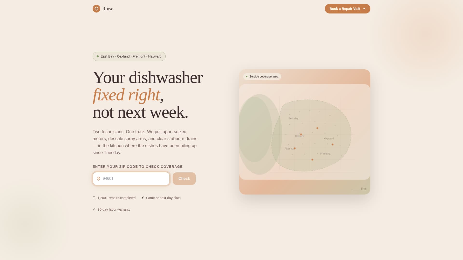 Rinse - Trusted Dishwasherrepair Landing Page Template