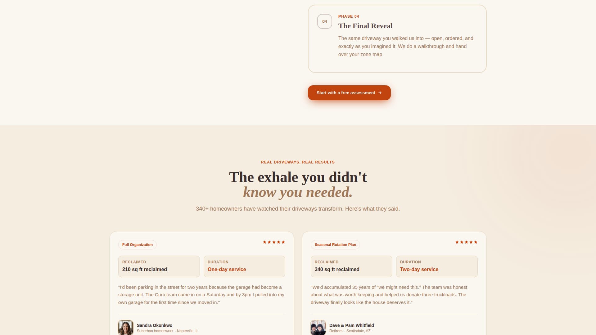 Curb - Trusted Drivewayorganizer Landing Page Template