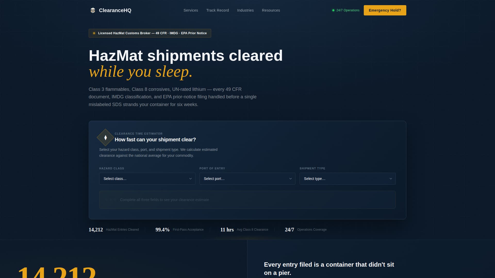 Clearance - Authoritative Hazmat Landing Page Template