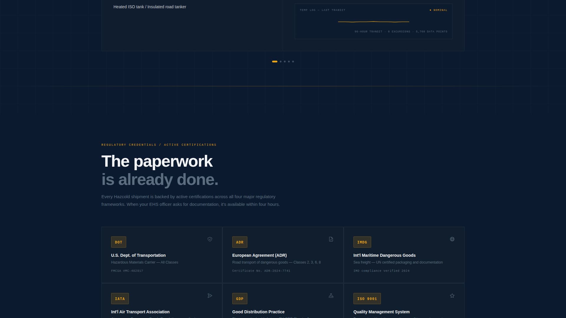 Hazcold - Compliant Hazmat Landing Page Template