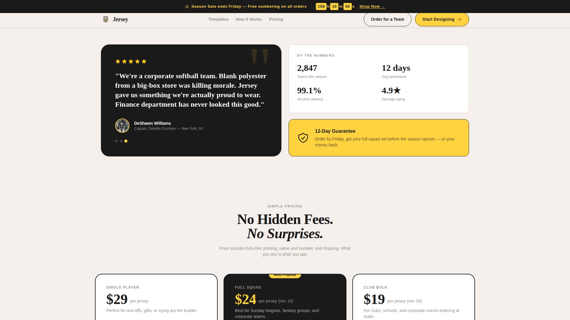 Jersey - Bold Sportsjersey Landing Page Template