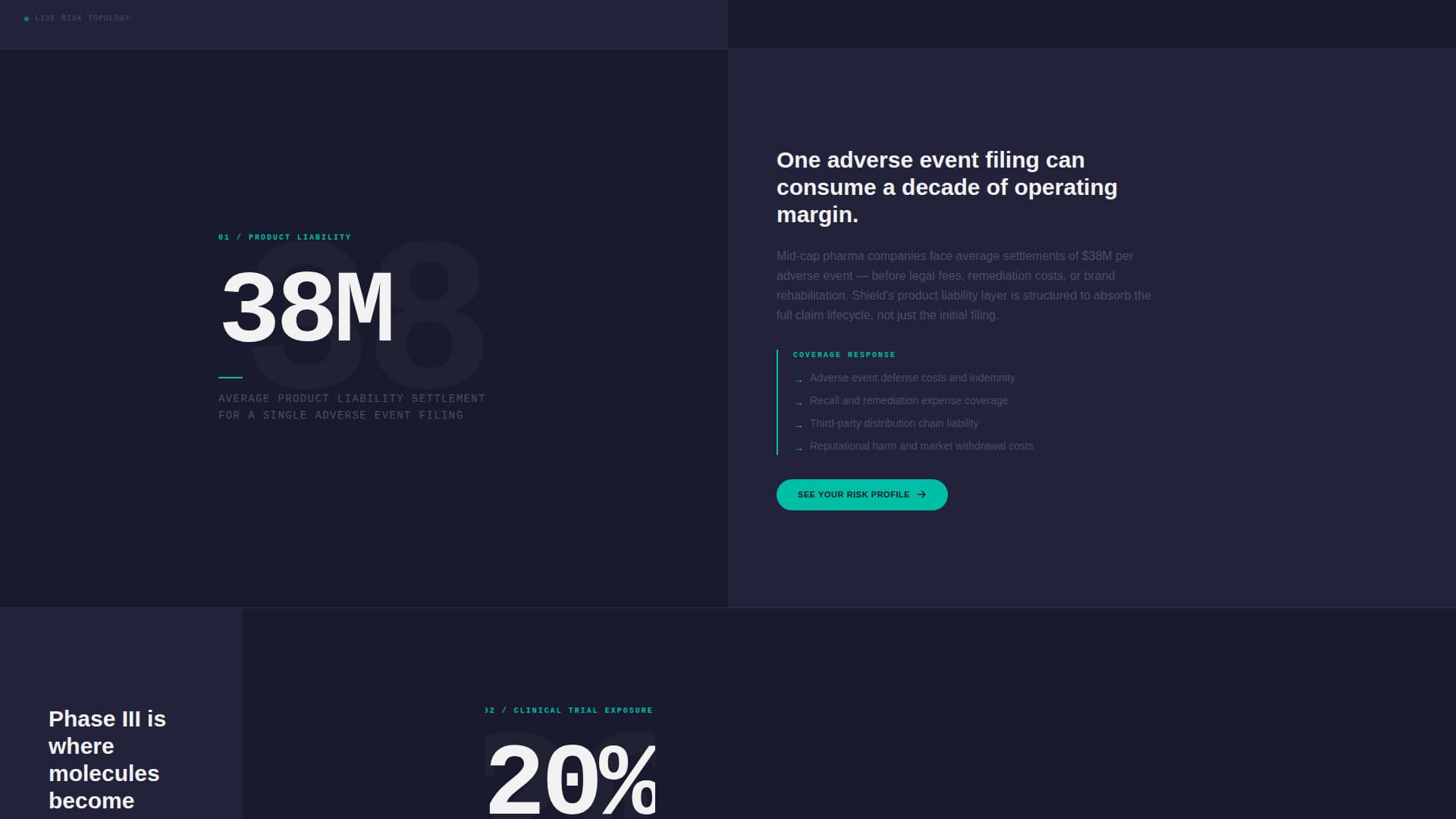 Shield - Precision Pharmaceutical Landing Page Template