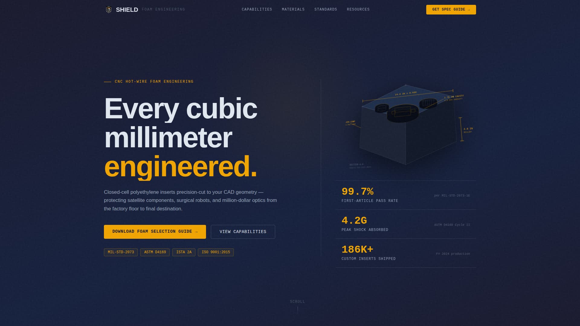Shield - Precision Packaging Landing Page Template