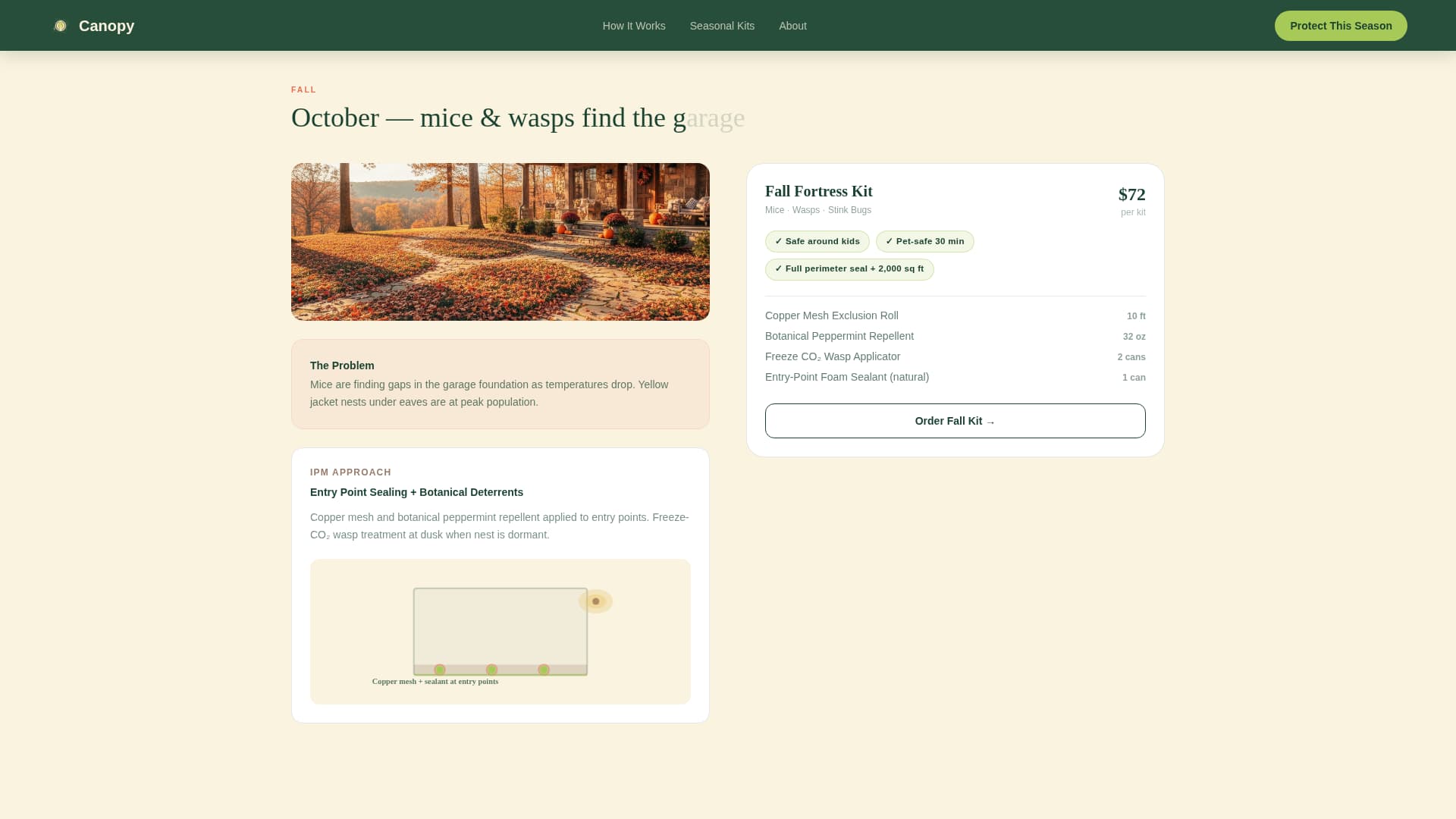 Canopy - Seasonal Pestmanagement Landing Page Template