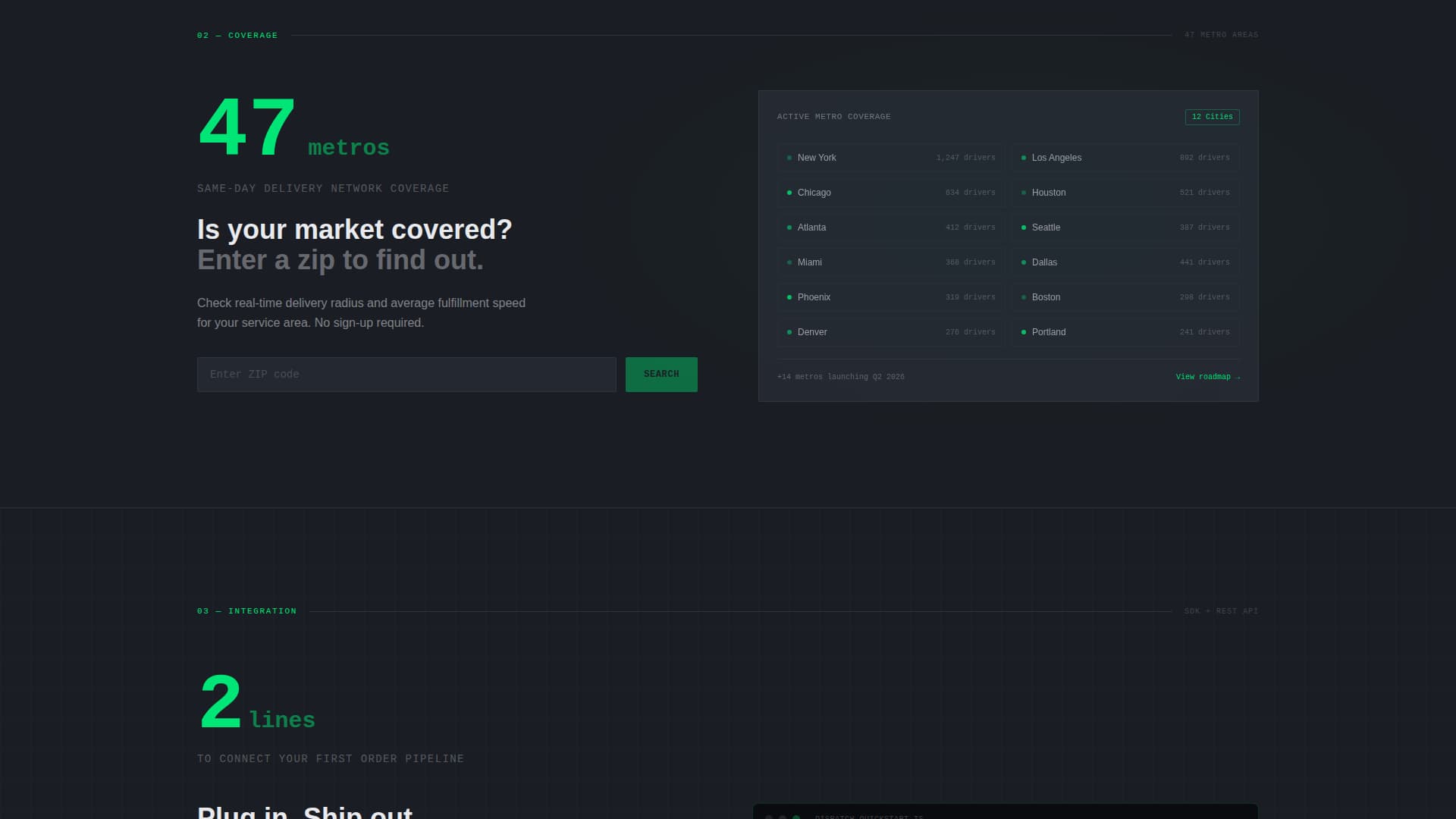 Dispatch - Highperformance Lastmile Landing Page Template