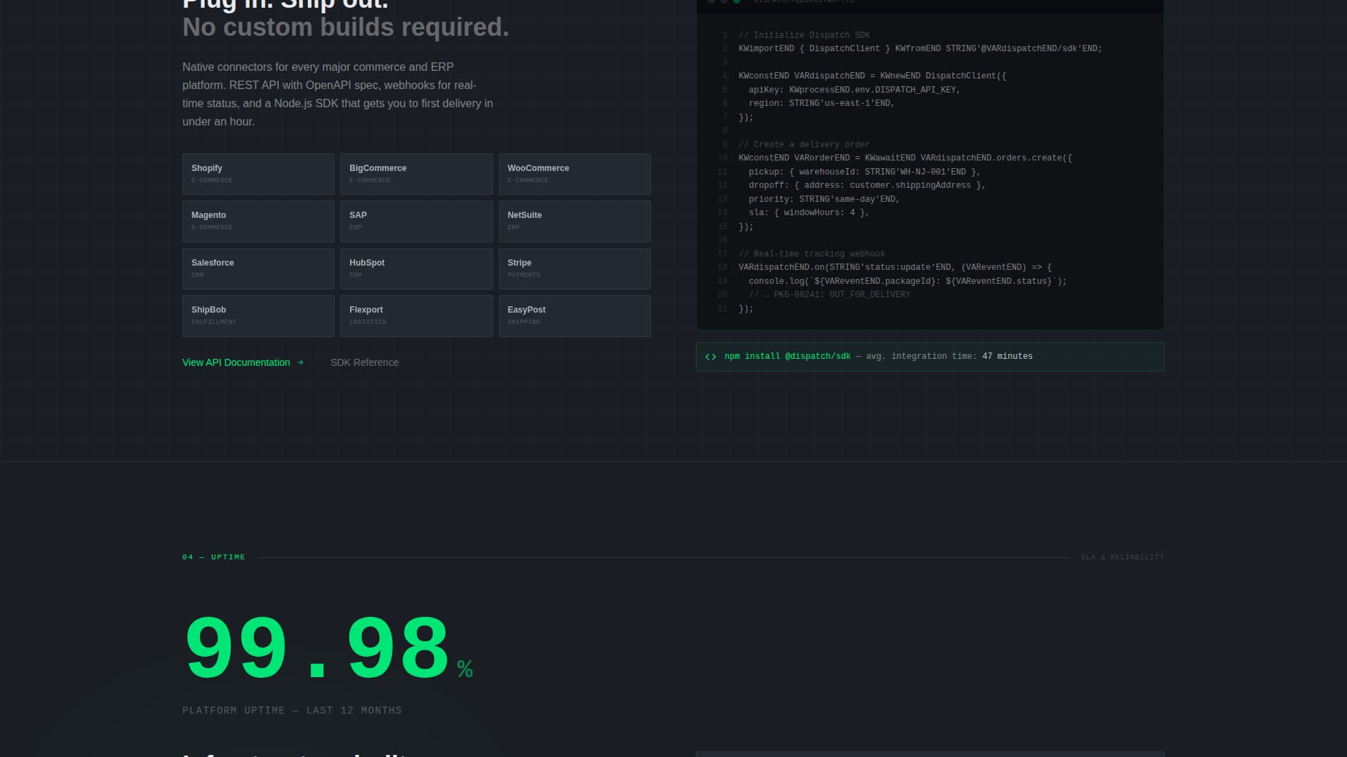 Dispatch - Highperformance Lastmile Landing Page Template