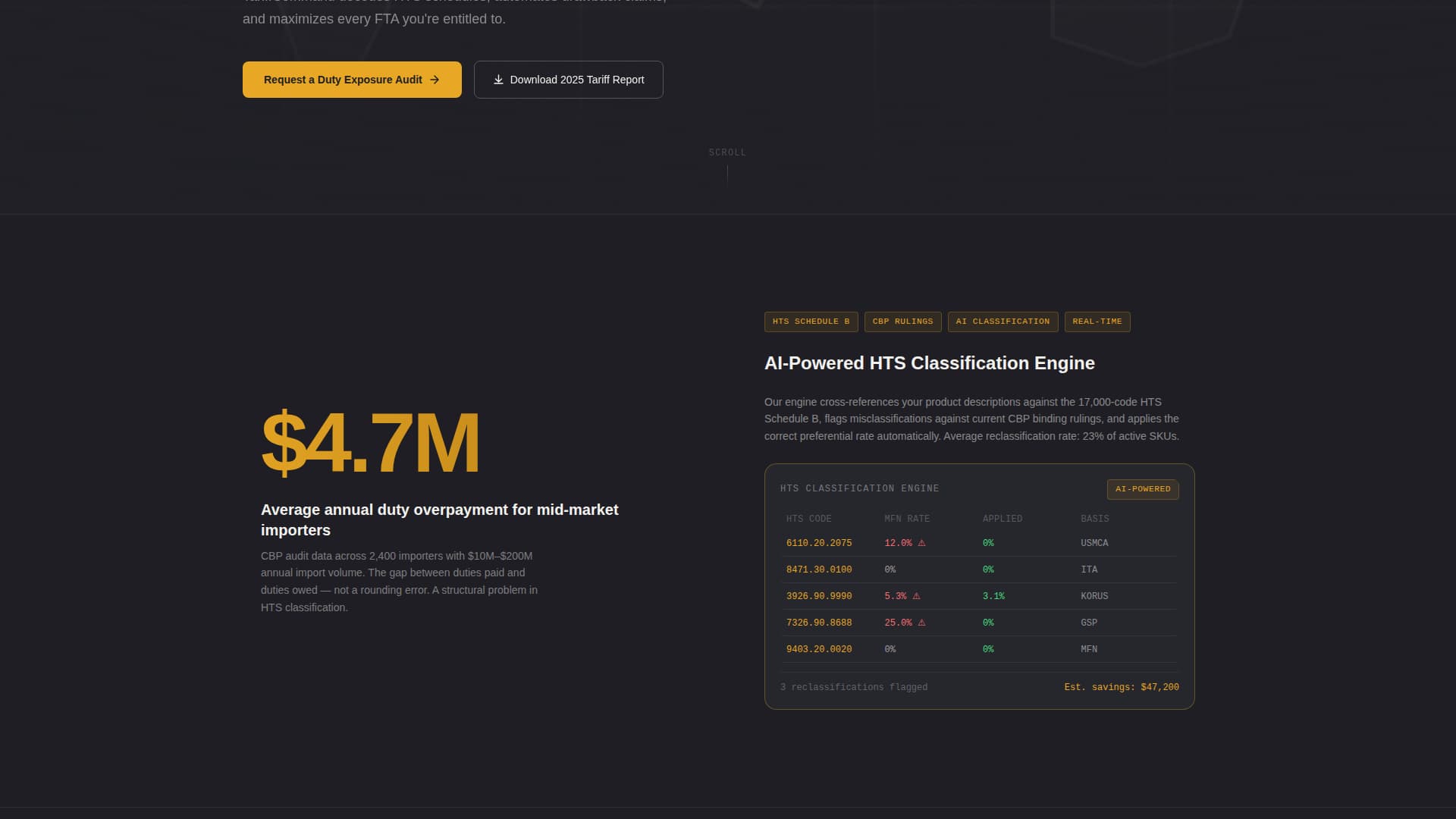Tariffcommand - Powerful Trade Landing Page Template