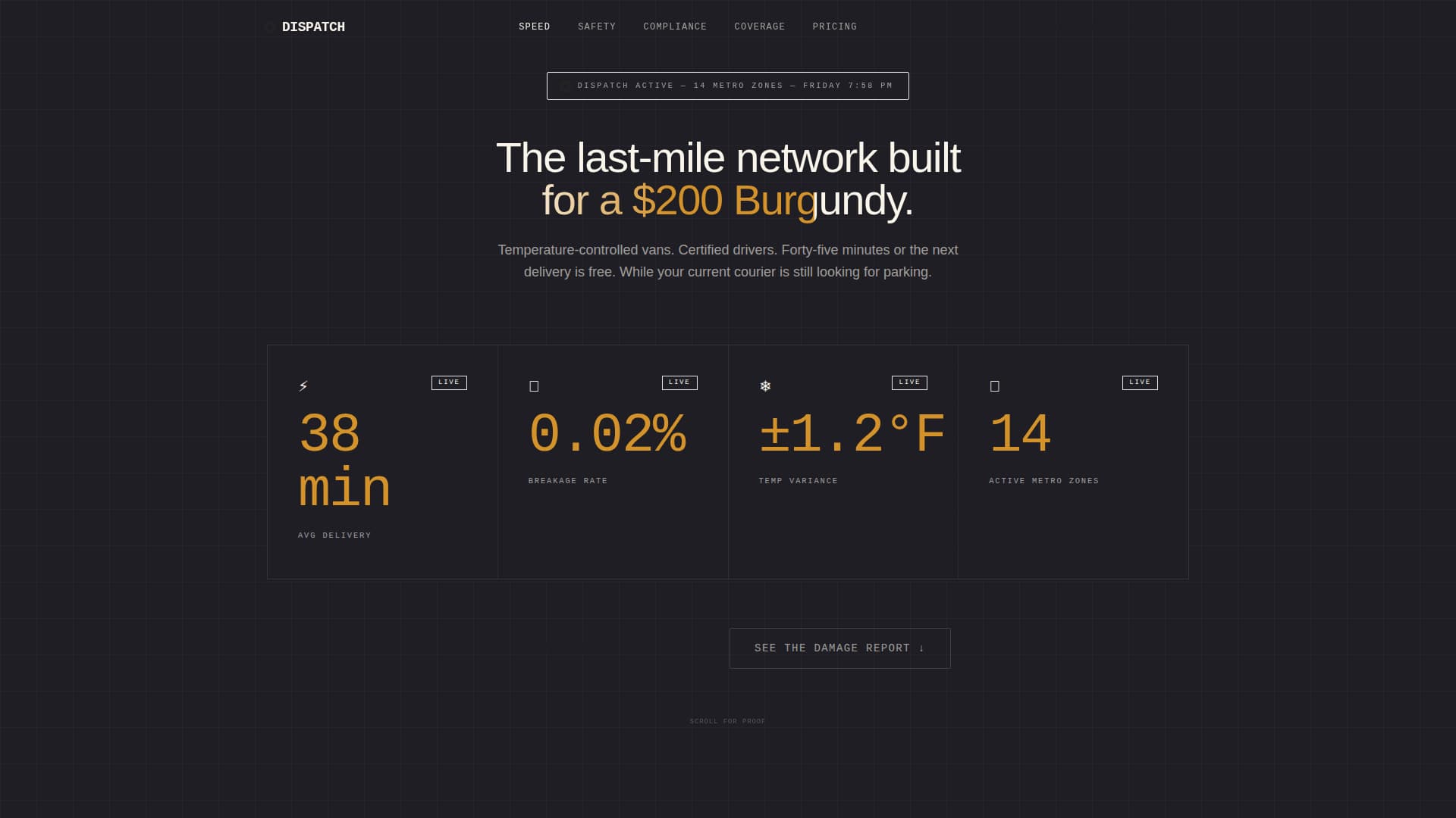 Dispatch - Highperformance Winedelivery Landing Page Template
