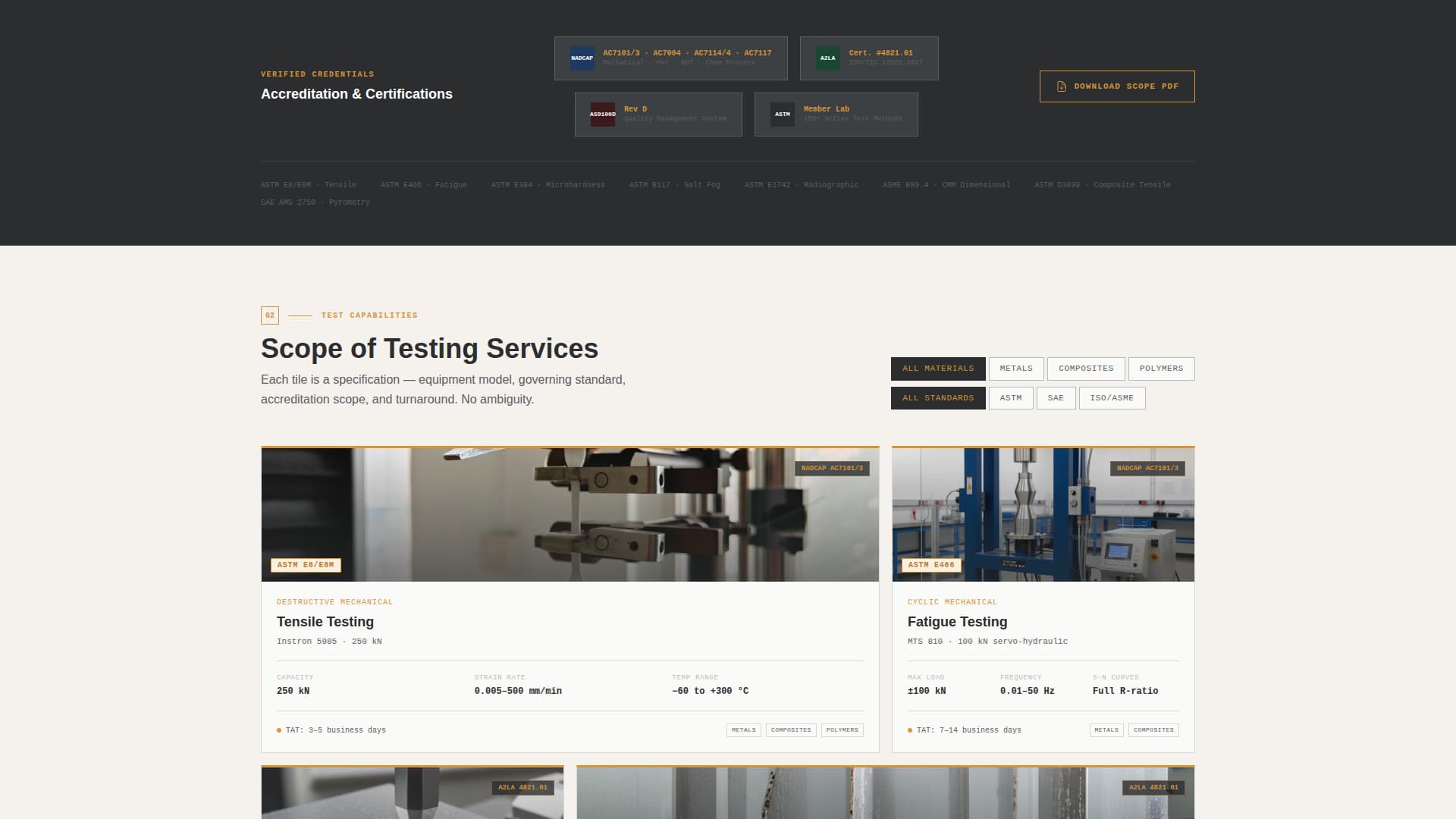 Certify - Precision Aerospacetesting Landing Page Template
