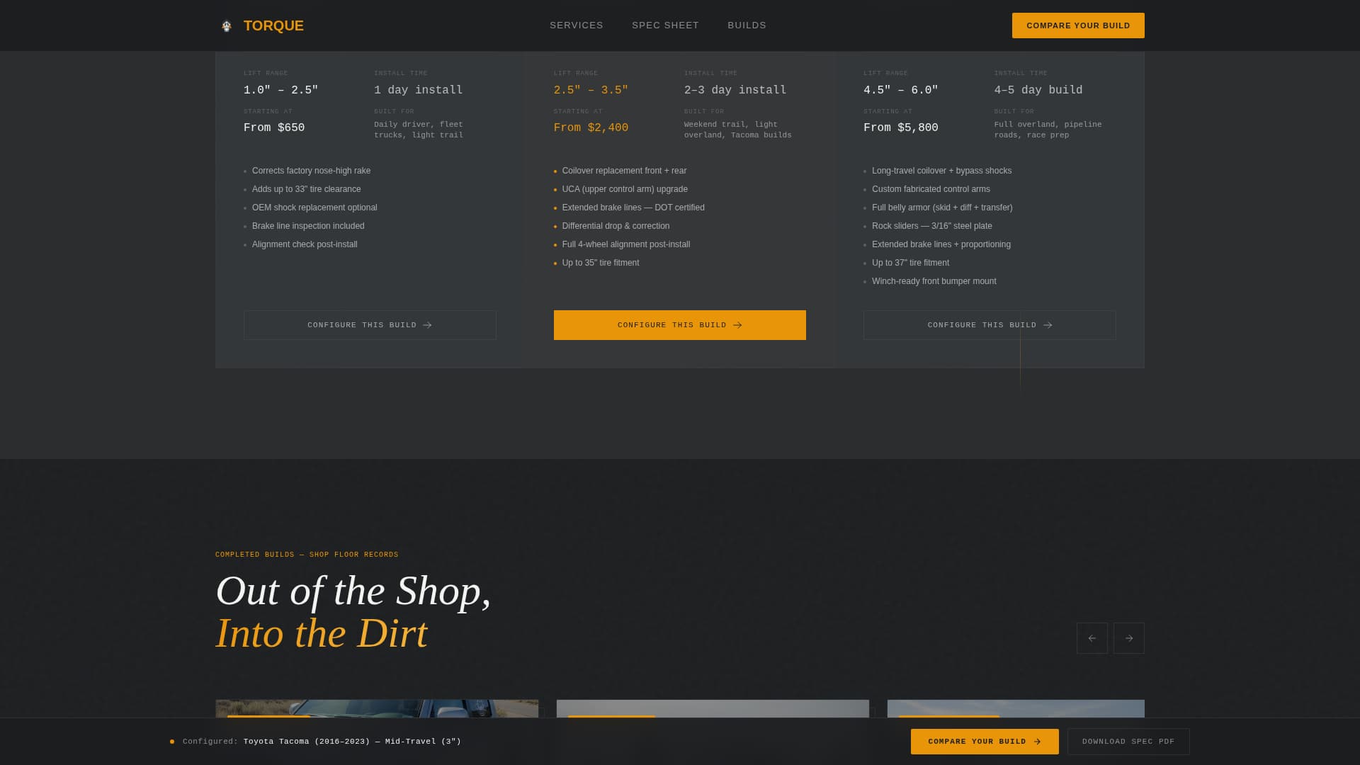 Torque - Precision Offroad Landing Page Template