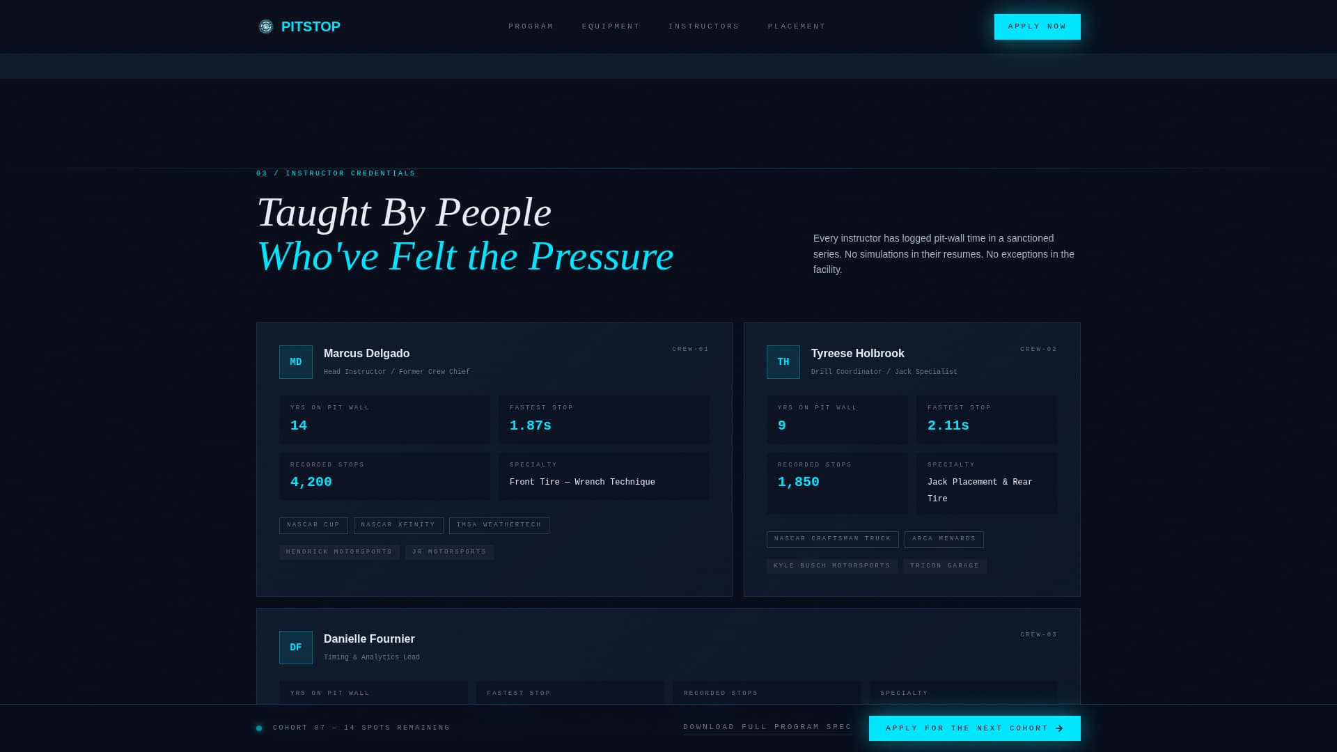 Pitstop - Precision Motorsport Landing Page Template