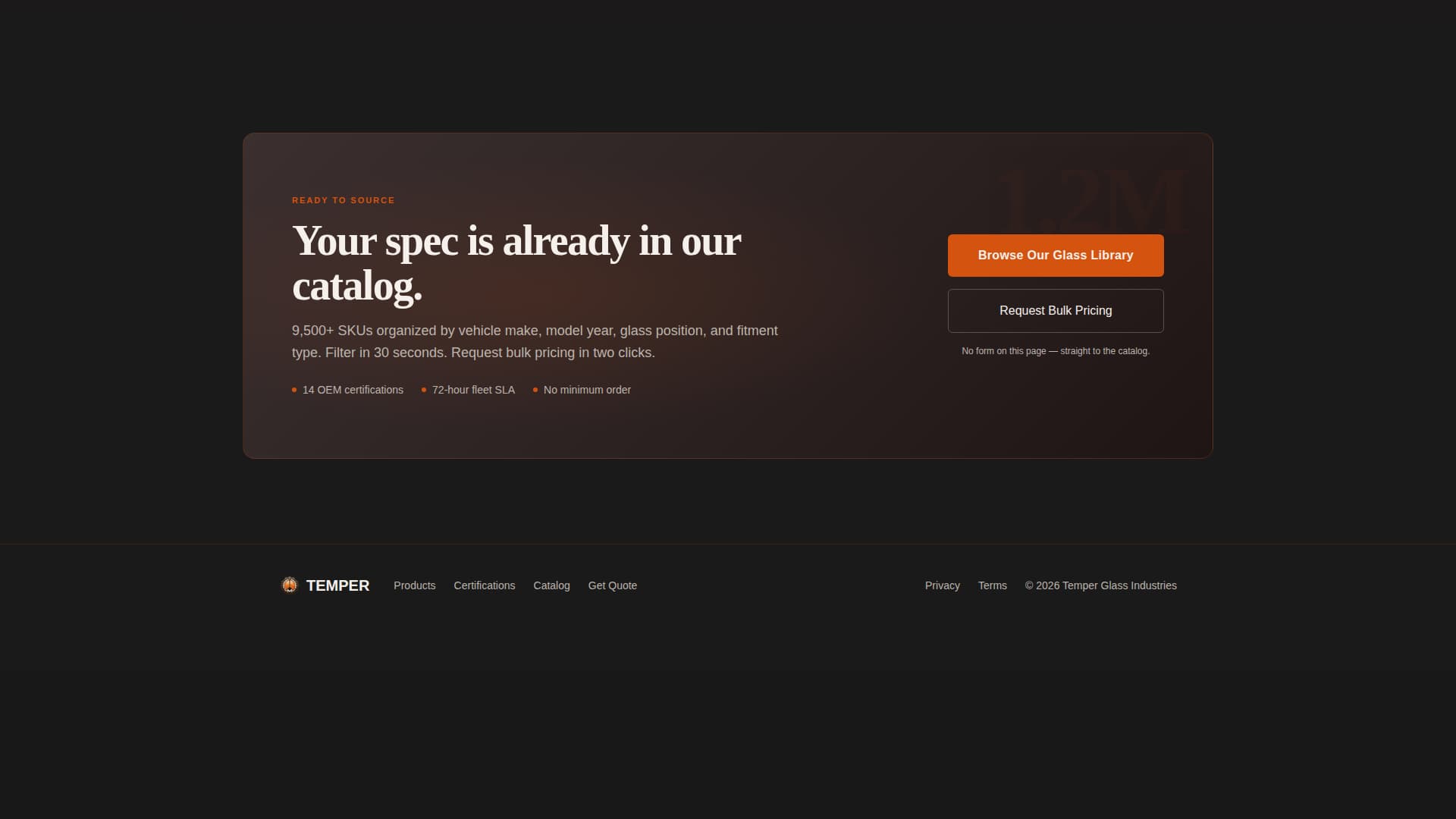 Temper - Precision Autoglass Landing Page Template