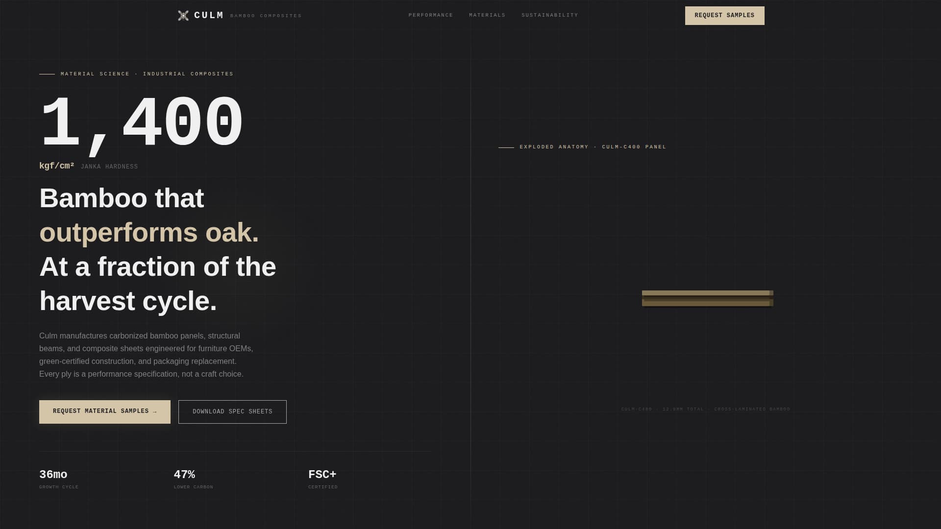 Culm - Industrial Bamboo Landing Page Template