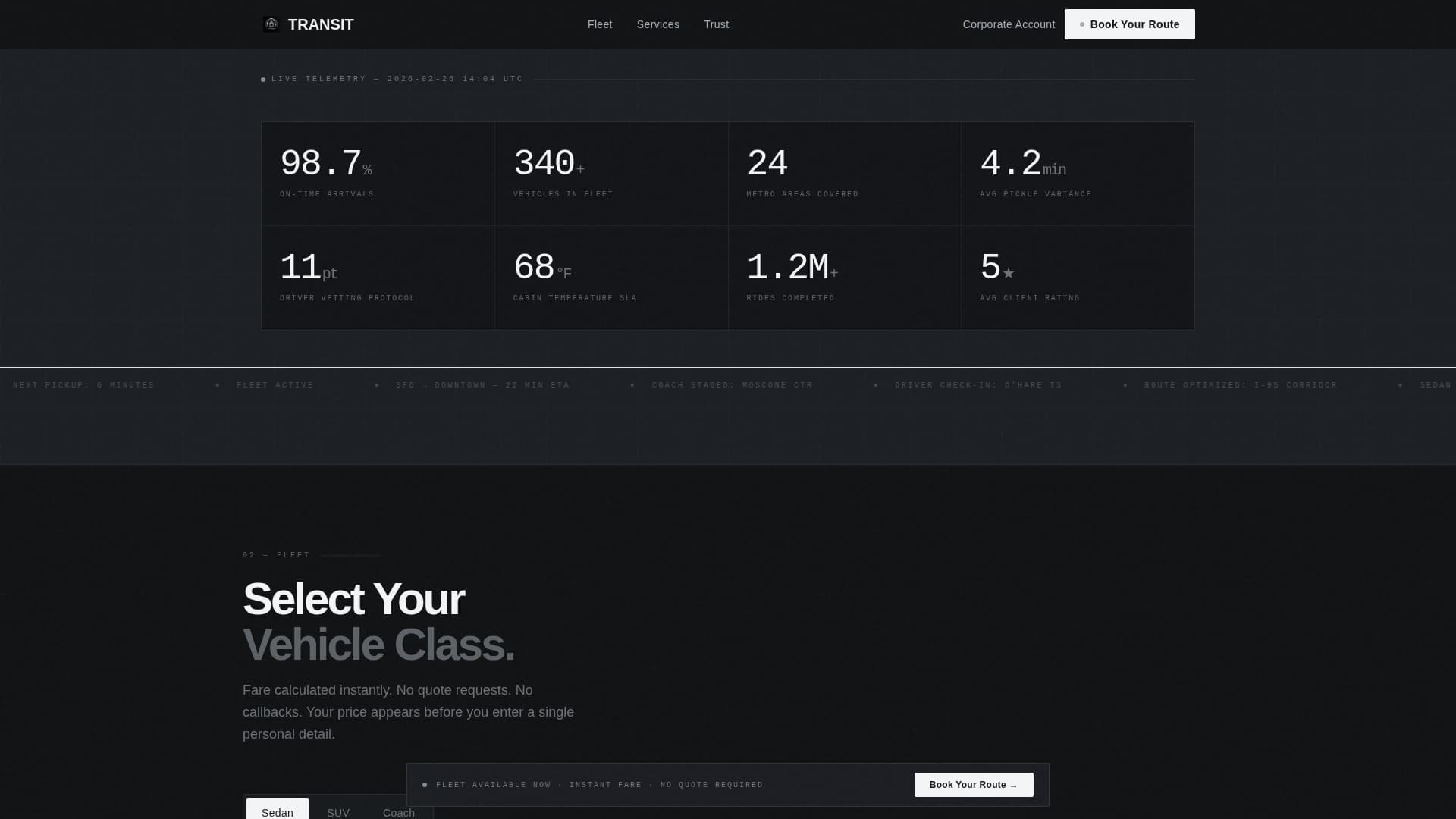 Public Transit & Infrastructure Booking Website Template