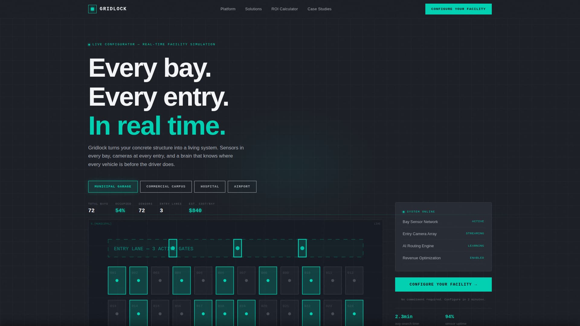 Gridlock - Intelligent Parking Landing Page Template