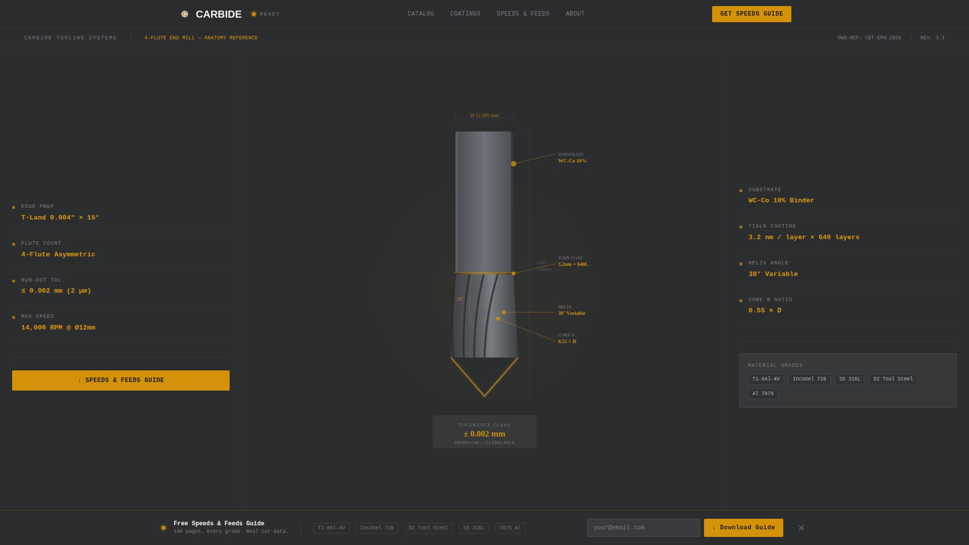 Carbide - Precision CNC Tooling Landing Page Template